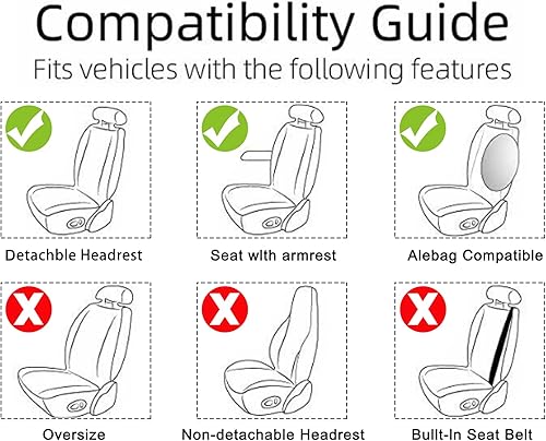 Miniatura 7 de 2 fundas de asiento de automóvil para Kia Sorento 2007-2024, juego de fundas de asiento delantero de piel sintética con compatible con bolsa de