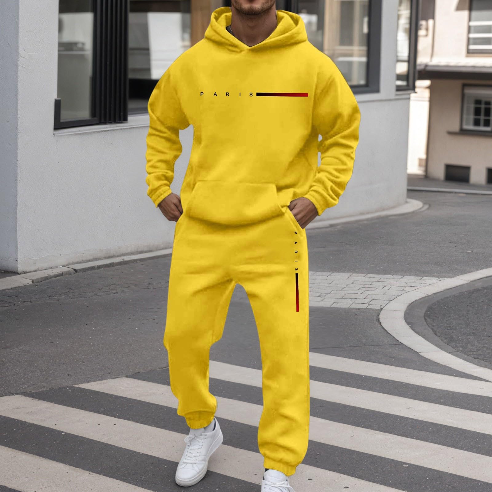 WWricotta Streetwear homme, sweat capuche poches, confortable, automne hiver/A