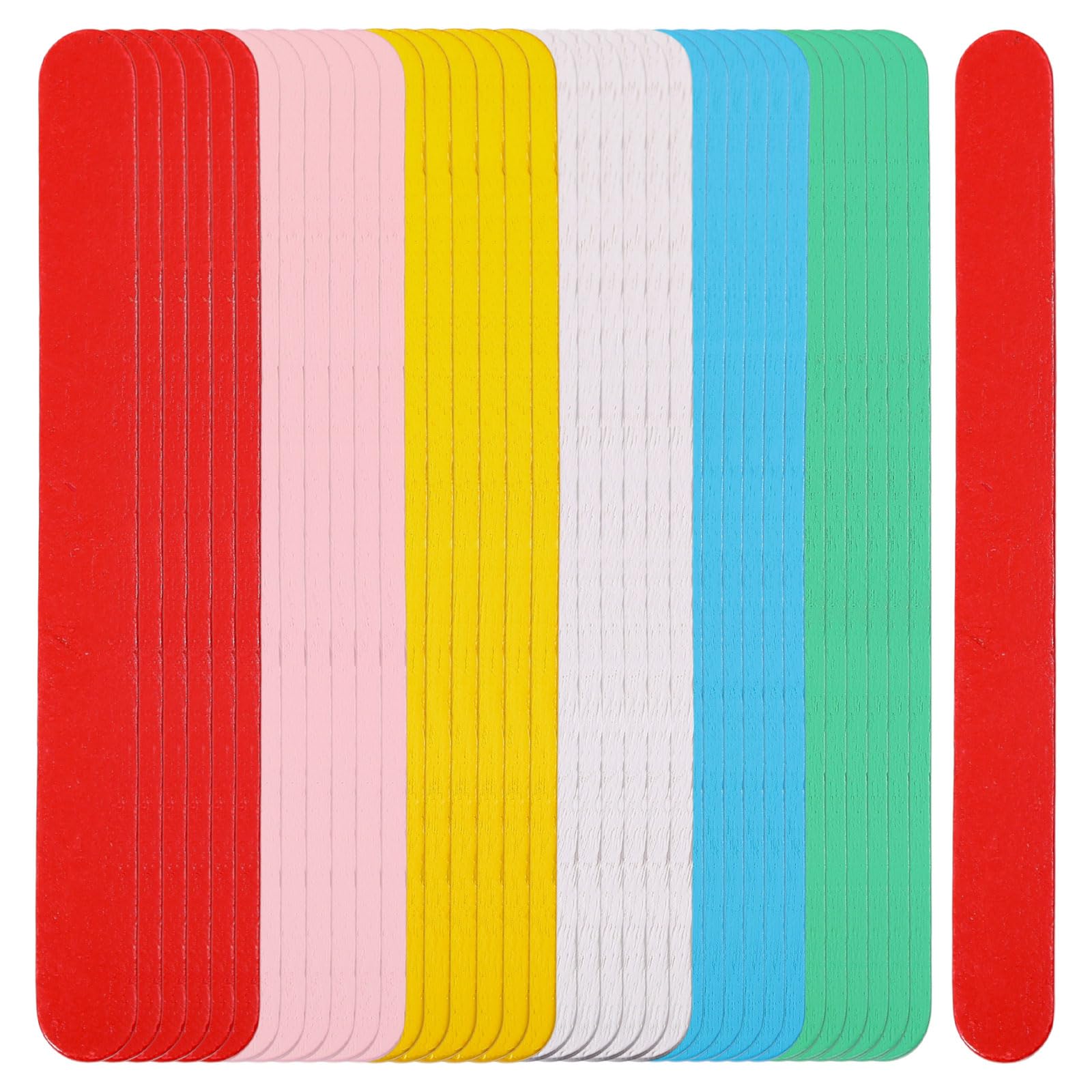CONCHLERY 300 Pcs 6 Colors Craft Wood Sticks Pastel Colored Craft Wooden Sticks Multi-Purpose Stick for DIY Classroom Crafts Home Art Projects