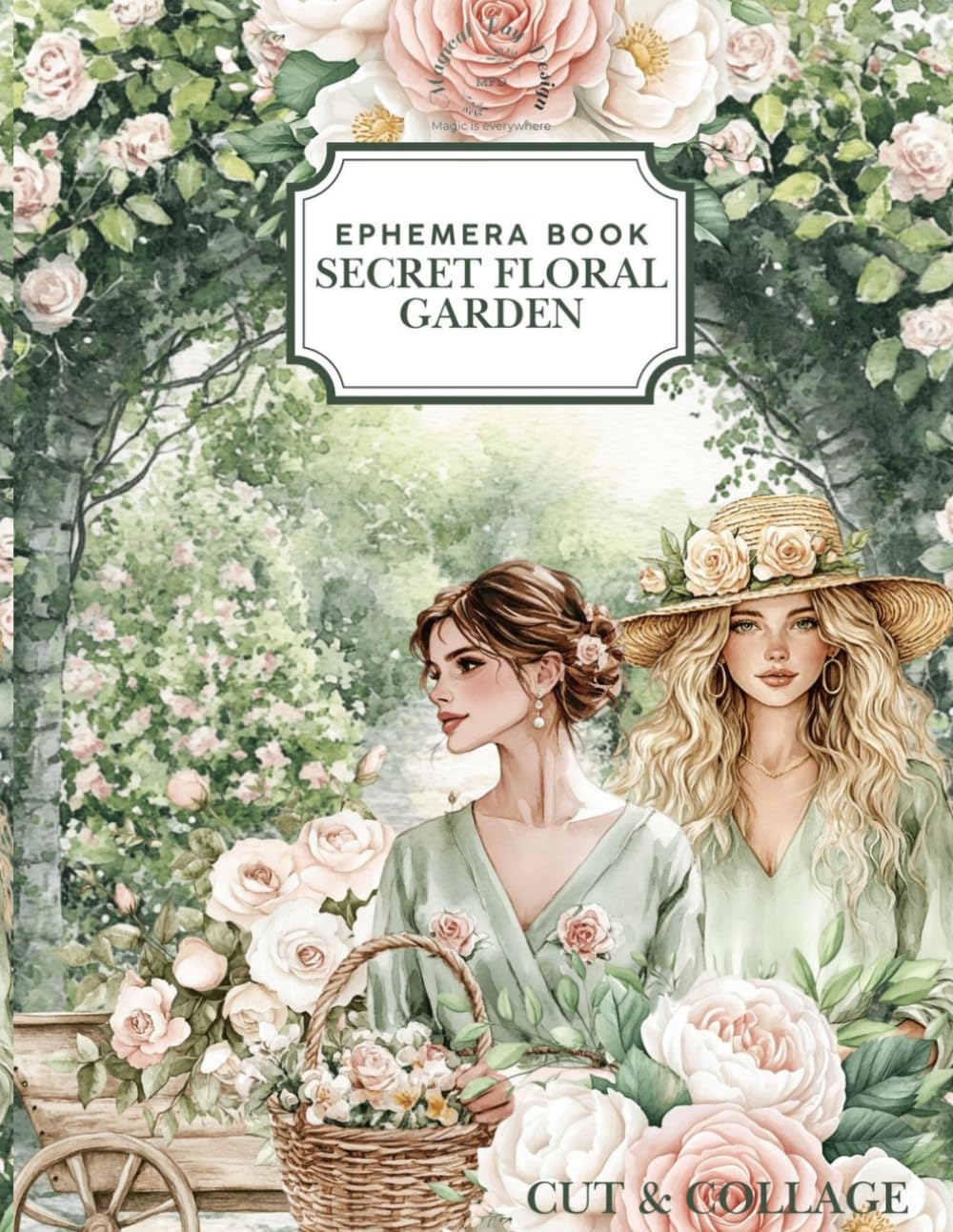 Secret Floral Garden: Ephemera Book, Cut and Collage, Fussy cut, Art journaling, scrapbooking, ATC cards