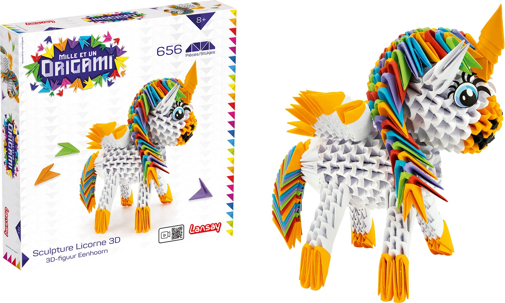 Mille Et Un Origami - Sculpture Licorne 3D - Activités Artistiques - Pliage & Sculpture - Des 8 ans - Lansay