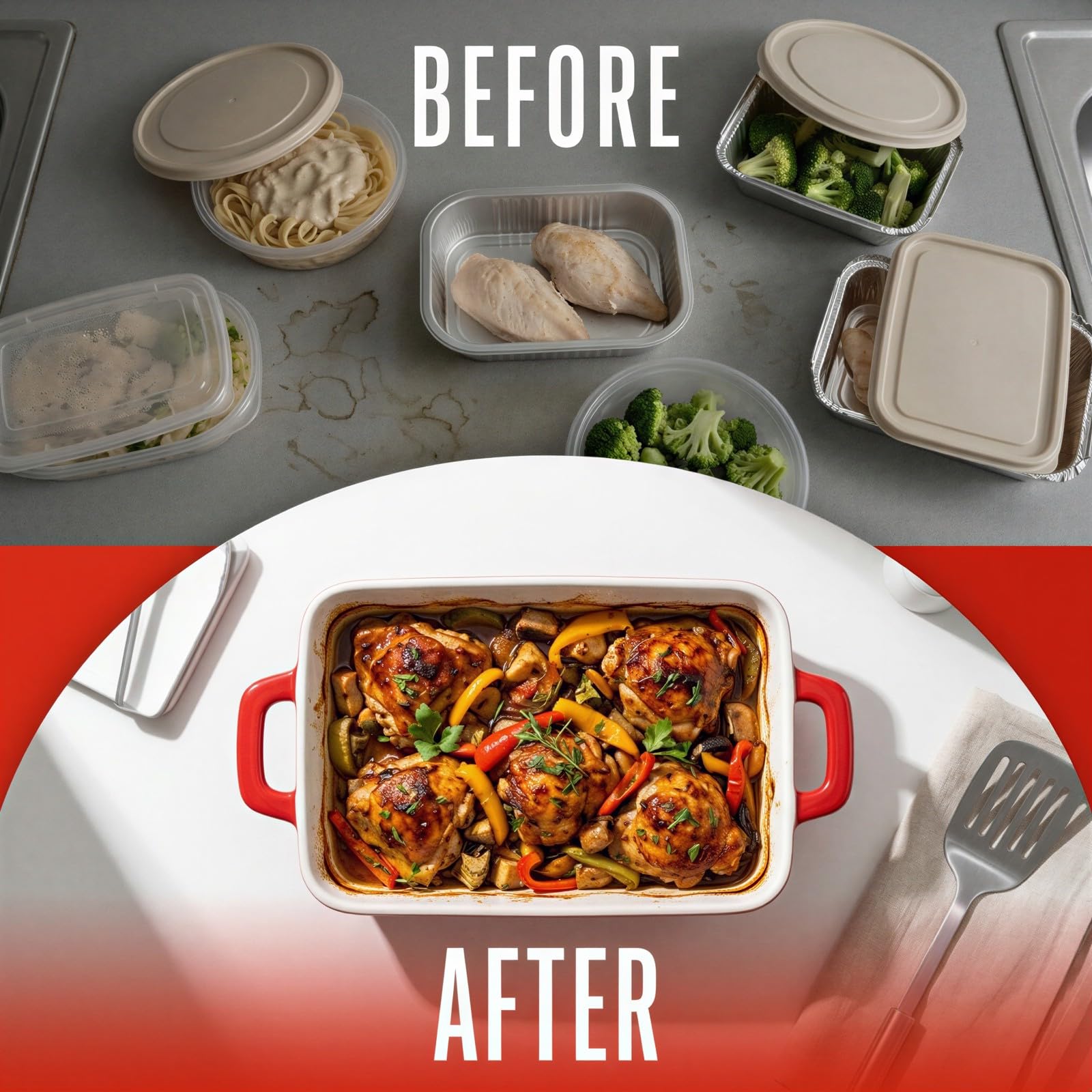 Plat de cuisson en céramique 15,2 oz avec doubles poignées, plat à lasagnes style nordique pour rôtir, plat à gratin pour micro-ondes, four et lave-vaisselle, rouge, 8,6 x 6,3 x 1,9 in