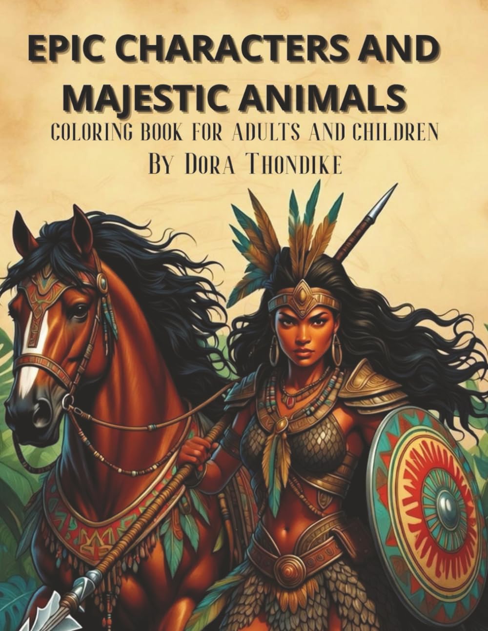 Epic Characters and Majestic Animals coloring book for adults and children: kings, Guardians, and Beasts of Power (Enchanted Forests, Epic Adventures and Enchanting Animals)