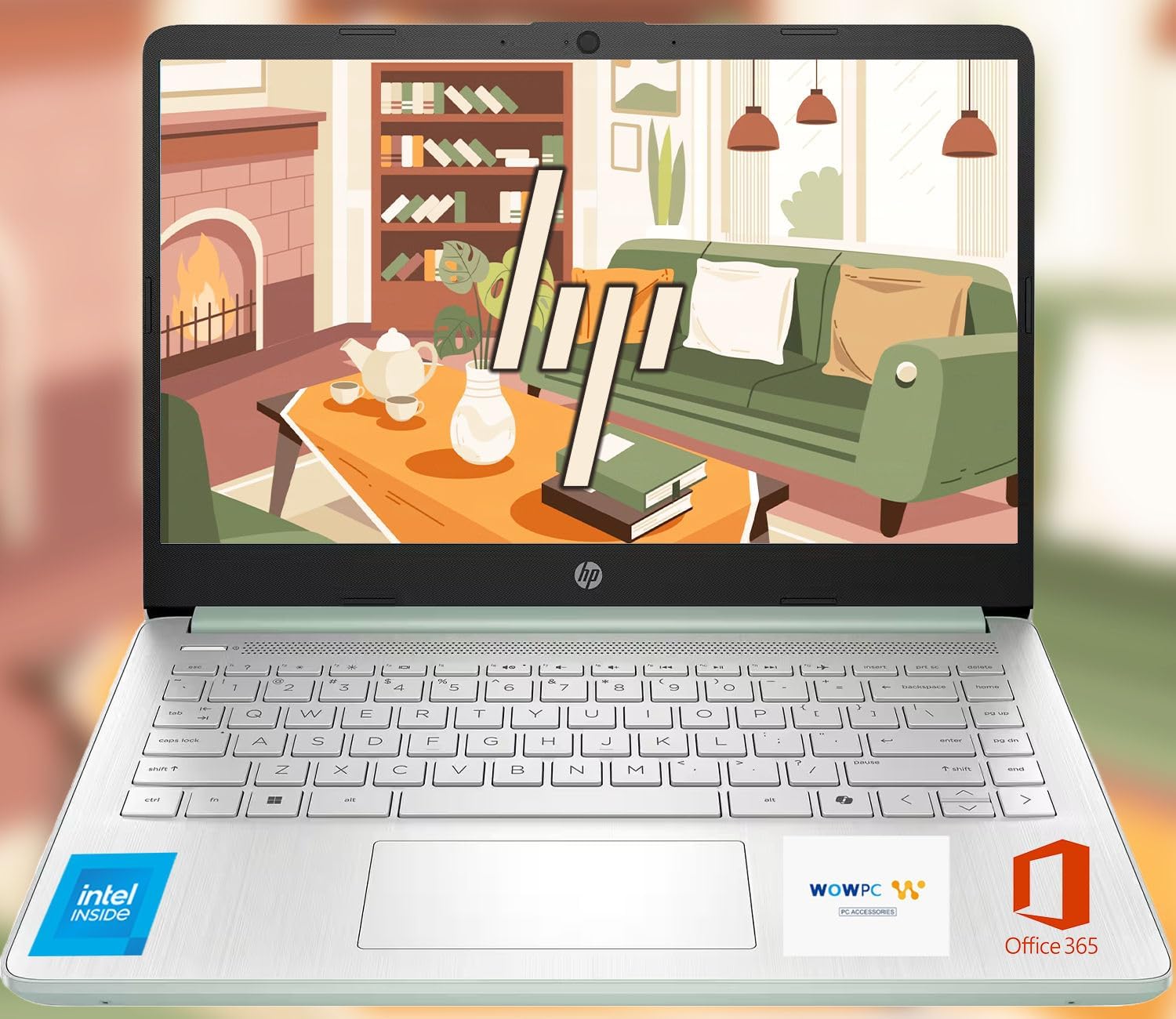 HP Ultrabook, Intel CPU, 16GB RAM, 1.6TB Storage (64GB OnBoard w/ 512GB Portable Drive + 1TB OneDrive), Up to 12 Hours Battery Life, Windows 11 Home, Snowflake White, w/WOWPC 3-in-1 Bundle