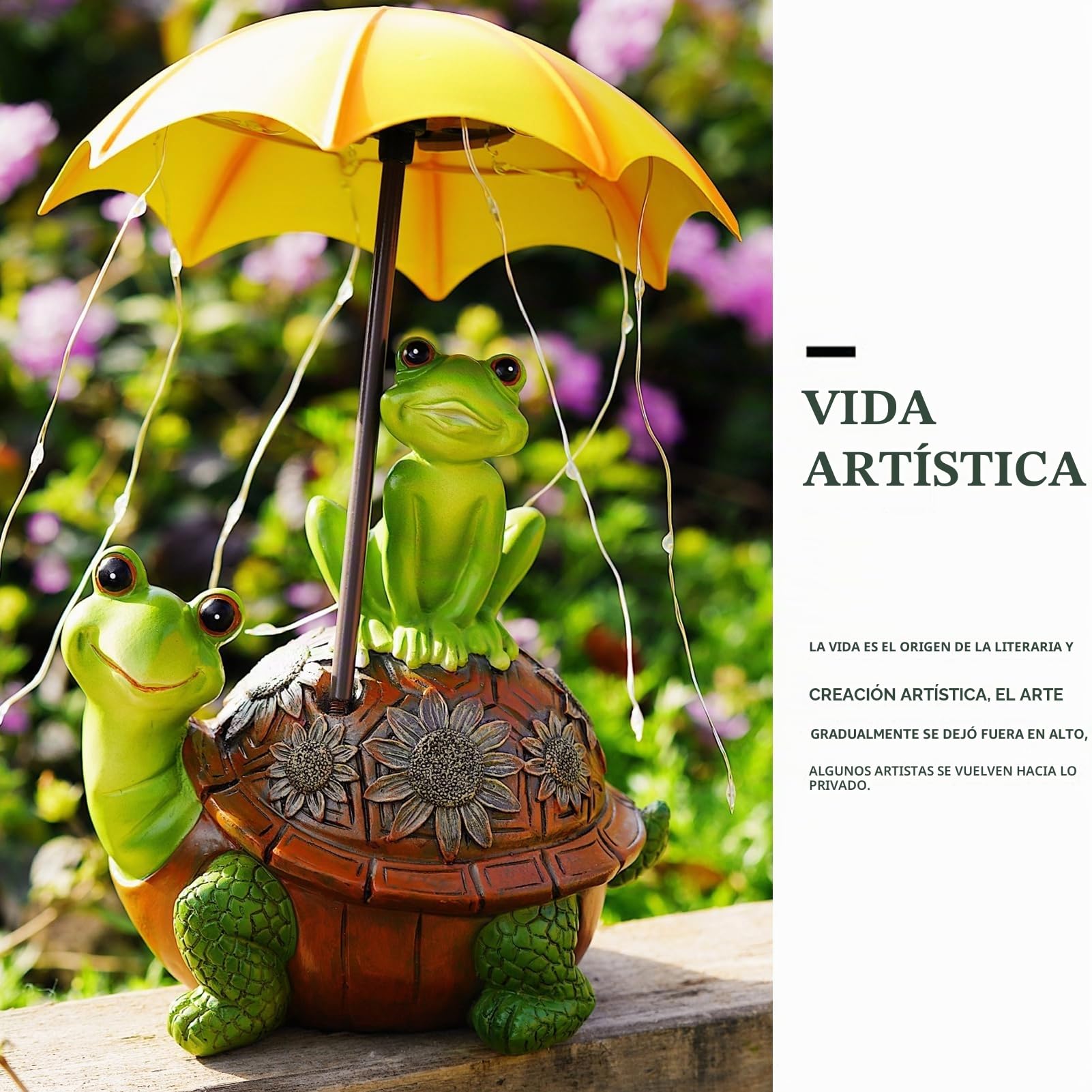 Syfunlv Decoración Solar de Jardín con Rana - Estatua Divertida con Lámpara para Exteriores