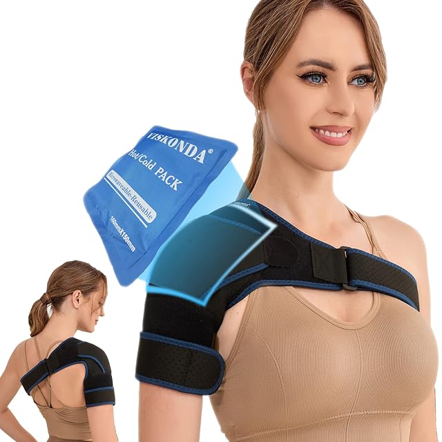 Shoulder Brace Sling Immobilizer and Compression Sleeve Rotator Cuff Injury Supports for AC Joint Pain Relief Arm Stability