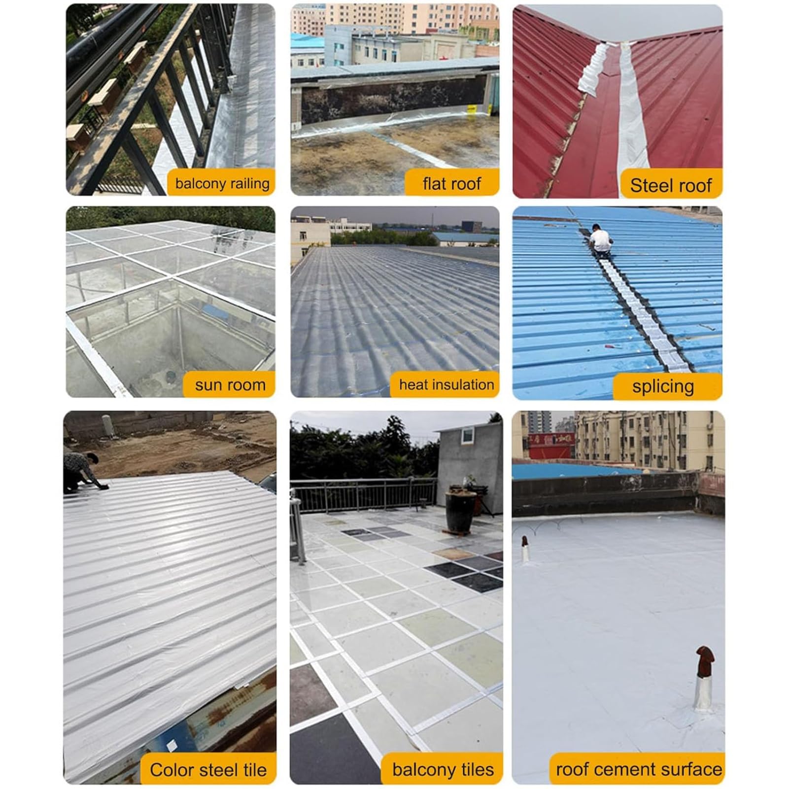 Genérico Cinta de reparación de Asfalto Impermeable para Exteriores, lámina de Aluminio autoadhesiva, sellador Resistente a los Rayos UV para goteras en techos, Grietas Superficiales, canalones y AGU