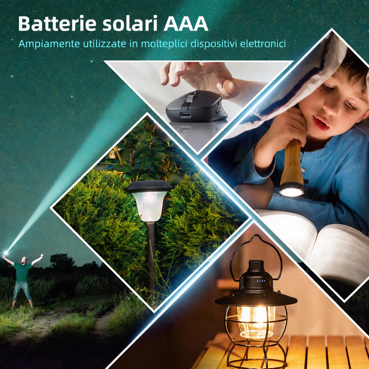 PKCELL Batteria ricaricabile AAA 300 mAh NI-MH 1,2 V, batteria precaricata per lampada solare da giardino, 4 pezzi