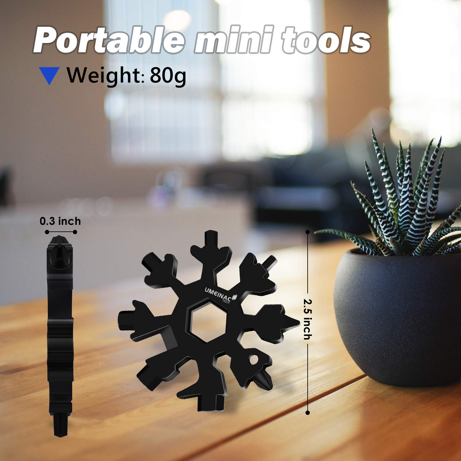 19 in 1 Snowflake Multi Tool Keychain Multitool, Keychain Tools Multi-Tool Snowflake Screwdriver Wrench Tool Gadgets Mini Pocket Tools For Men