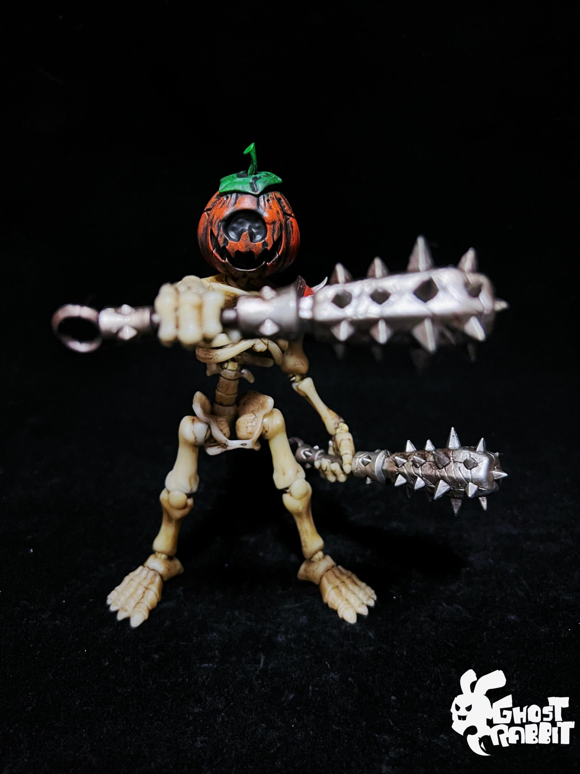 TOYVERSE YOTOTOY skala 1/12 figurka akcji, uśmiechnięty trickster z pałeczkami, 15 cm, GhostRabbit's Redemption Skeletons Line Night Tricksters, alternatywna główka dyni, zdejmowana zbroja od 15 lat