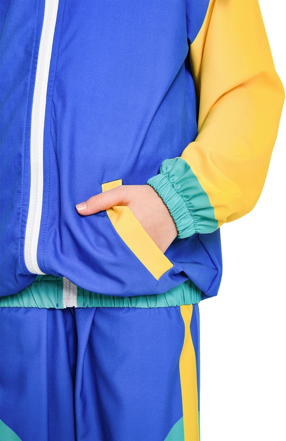 Boys 80s Tracksuit Kids Hip Hop Costume Top Pants Sets Outfit Retro Dance Sportswear