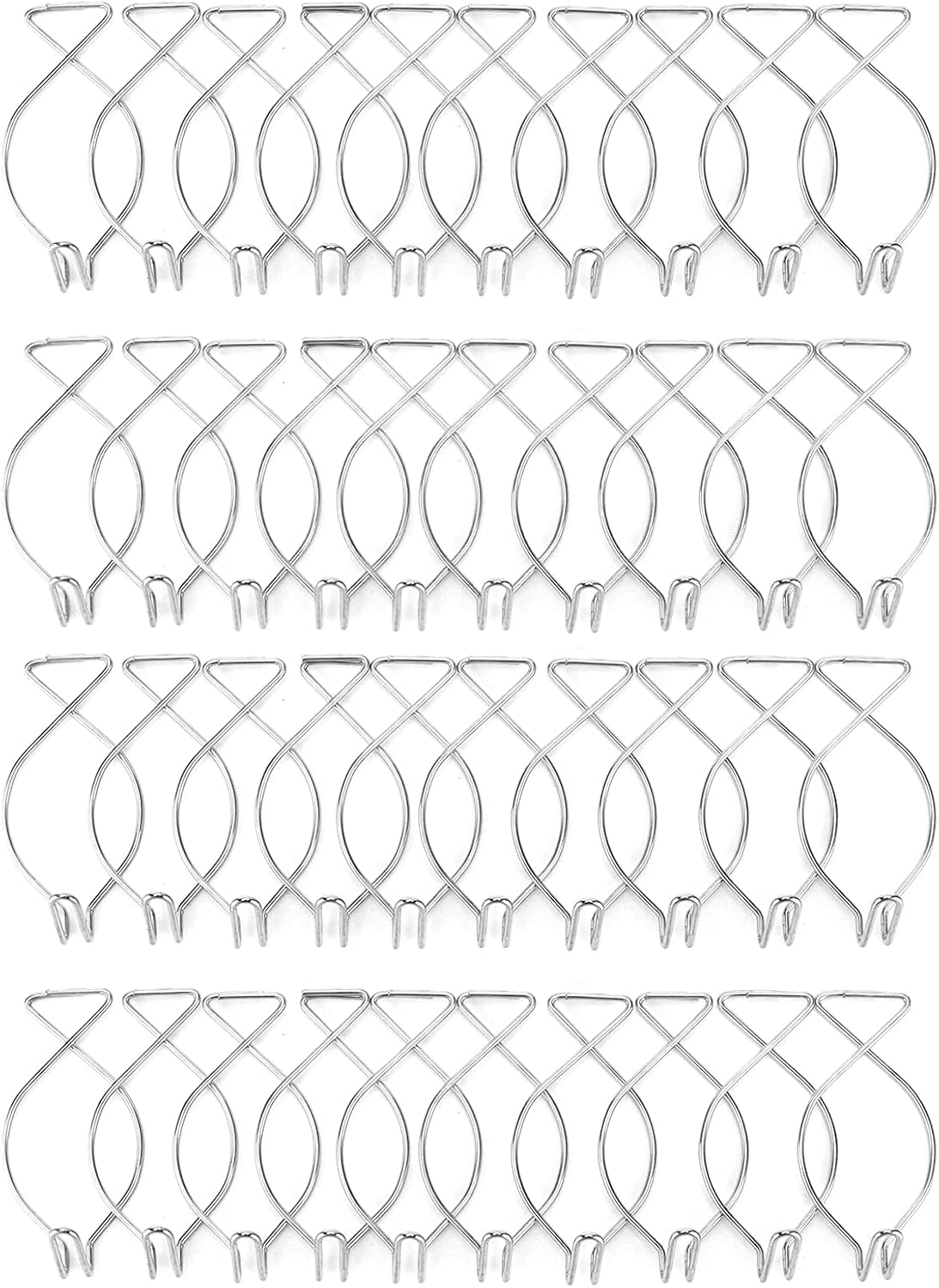 F2 Metal Hook Automatic Rebound Hanging Hook for Office and Party Decorations, Small Size Ceiling Clip, 40 Pack