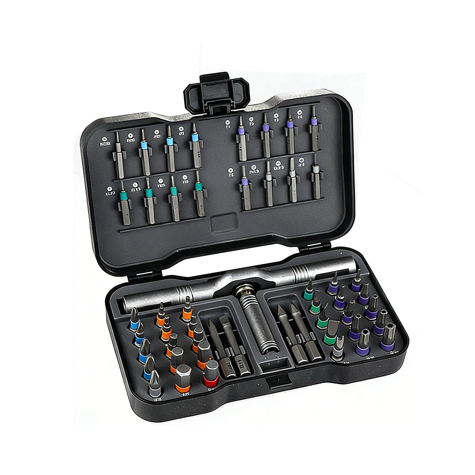 Rgybao Black Of 50 Attractive Ratcheting Driver Set Highlighting Accuracy Divisions Including Meet Flat Spell And Star Varieties For Effortless Screw Driving In Various Applications Oxidation Proof