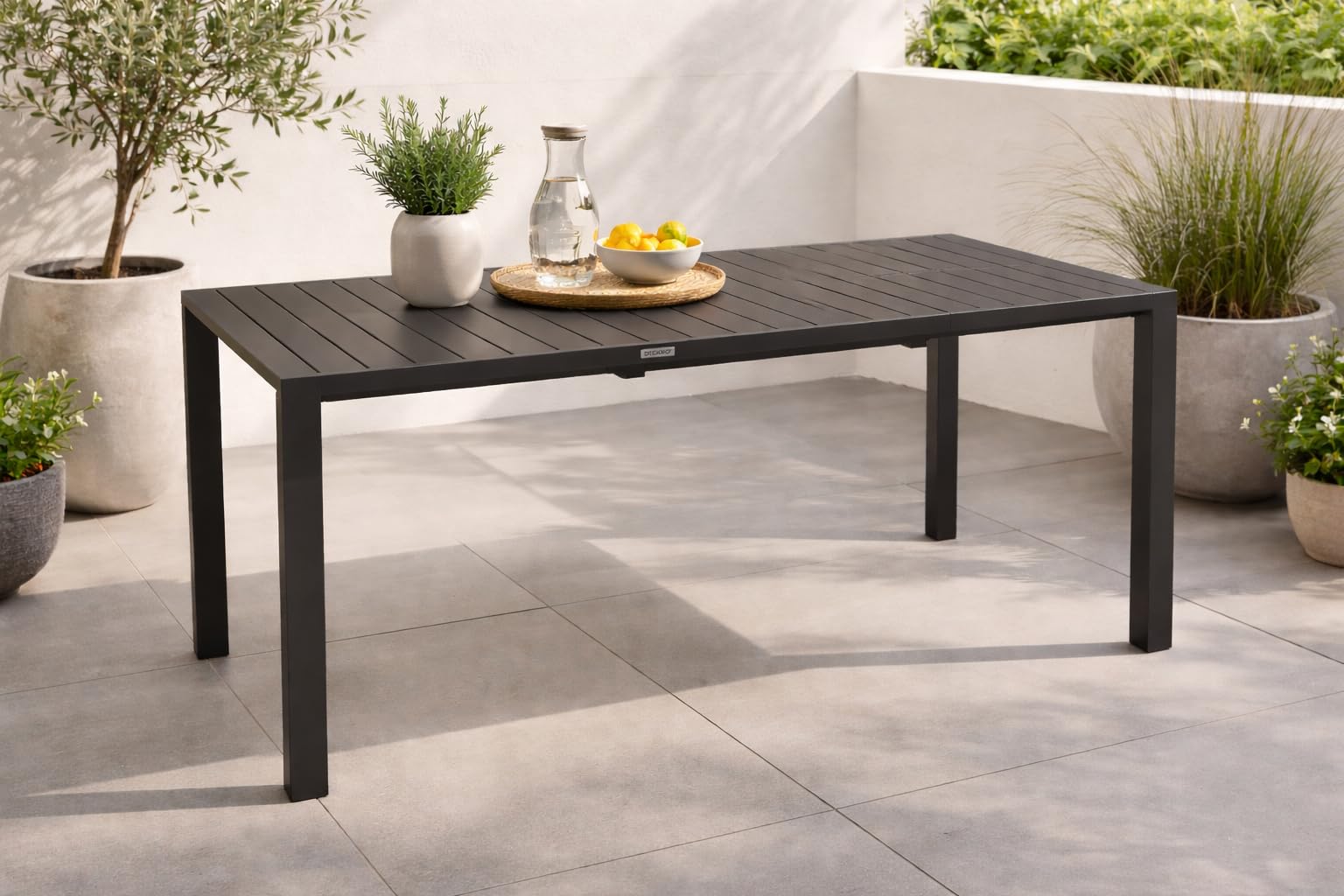 DEGAMO Gartentisch Ausziehtisch Lagos 120/162x70cm, Aluminium anthrazit, Outdoor wetterfest