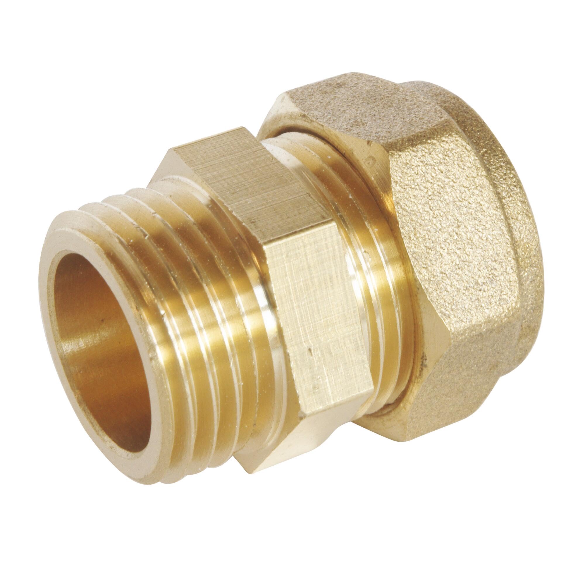 SOMATHERM FOR YOU, Raccord à compression laiton 12/​17 pour tube cuivre Ø14 - Mâle - Idéal pour plomberie, réseaux d'eau sanitaire et chauffage - Étanchéité filet ou joint plat