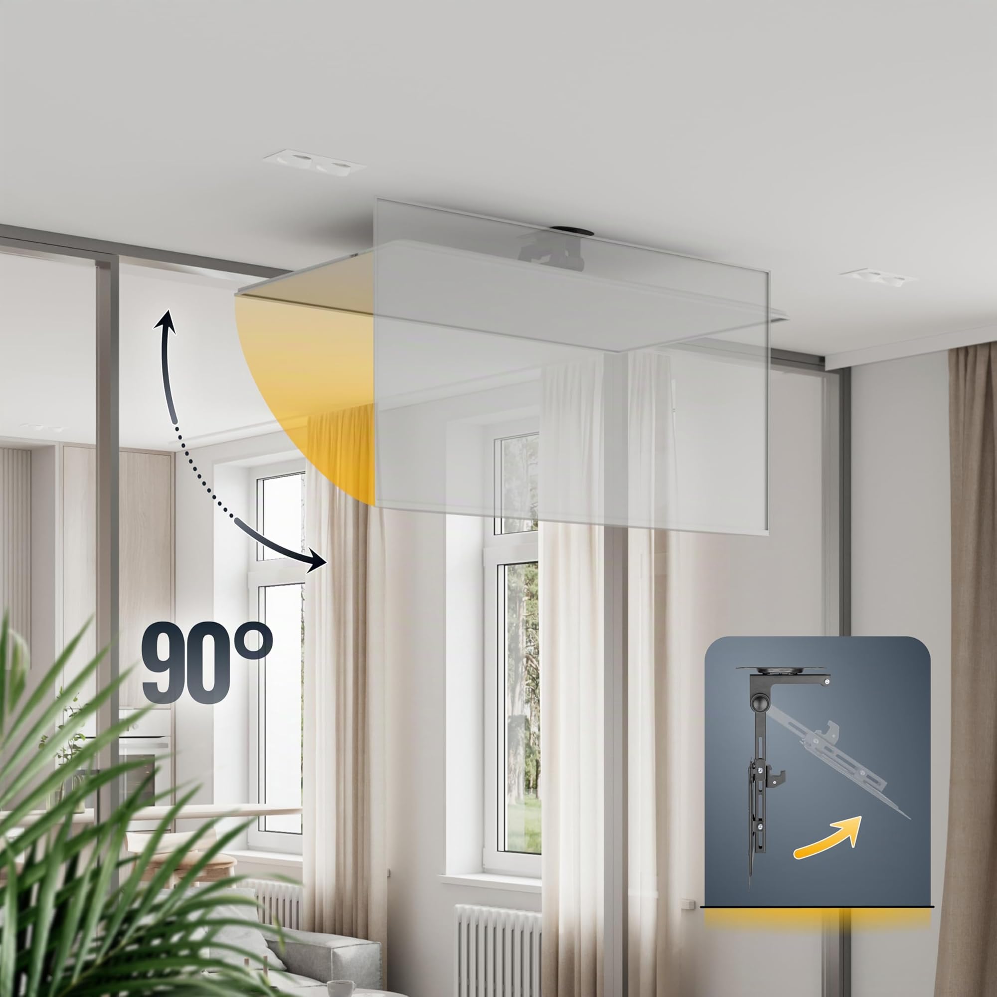 RICOO D0422 Supporto TV da soffitto Staffa TV 32-43 pollici per 32 43 pollici pieghevole fino a 20 kg max VESA 200x200