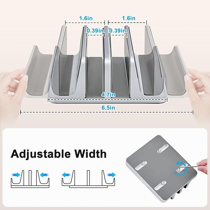 Soporte Vertical Regulable JARLINK 4 en 1 para Laptop Color Plata miniatura 2