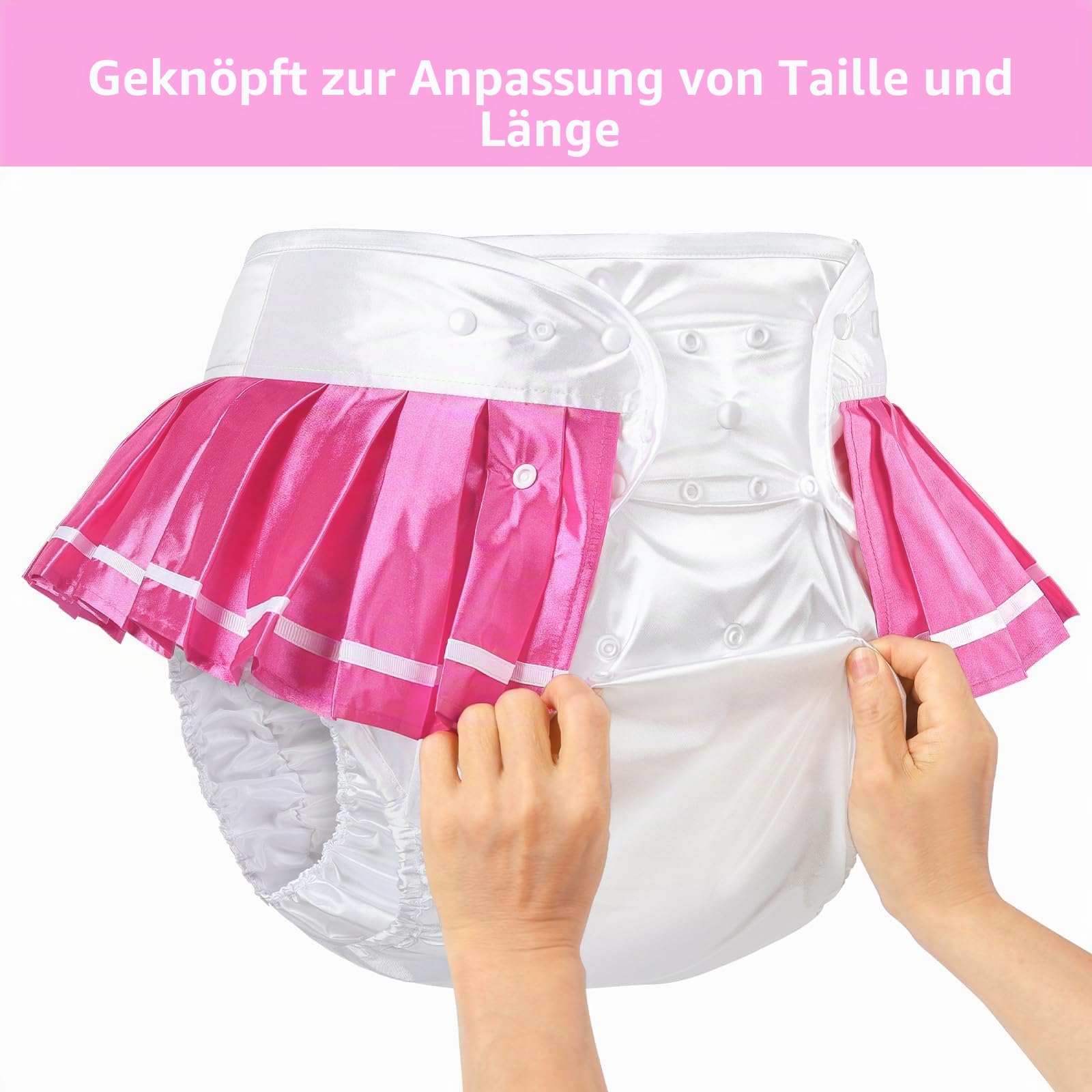 LittleForBig Waschbarer Verstellbarer Wiederverwendbarer Wasserdichter Stoffwindel Überhose Bezug für Erwachsene - Babywindel-Schulmädchen Magenta M