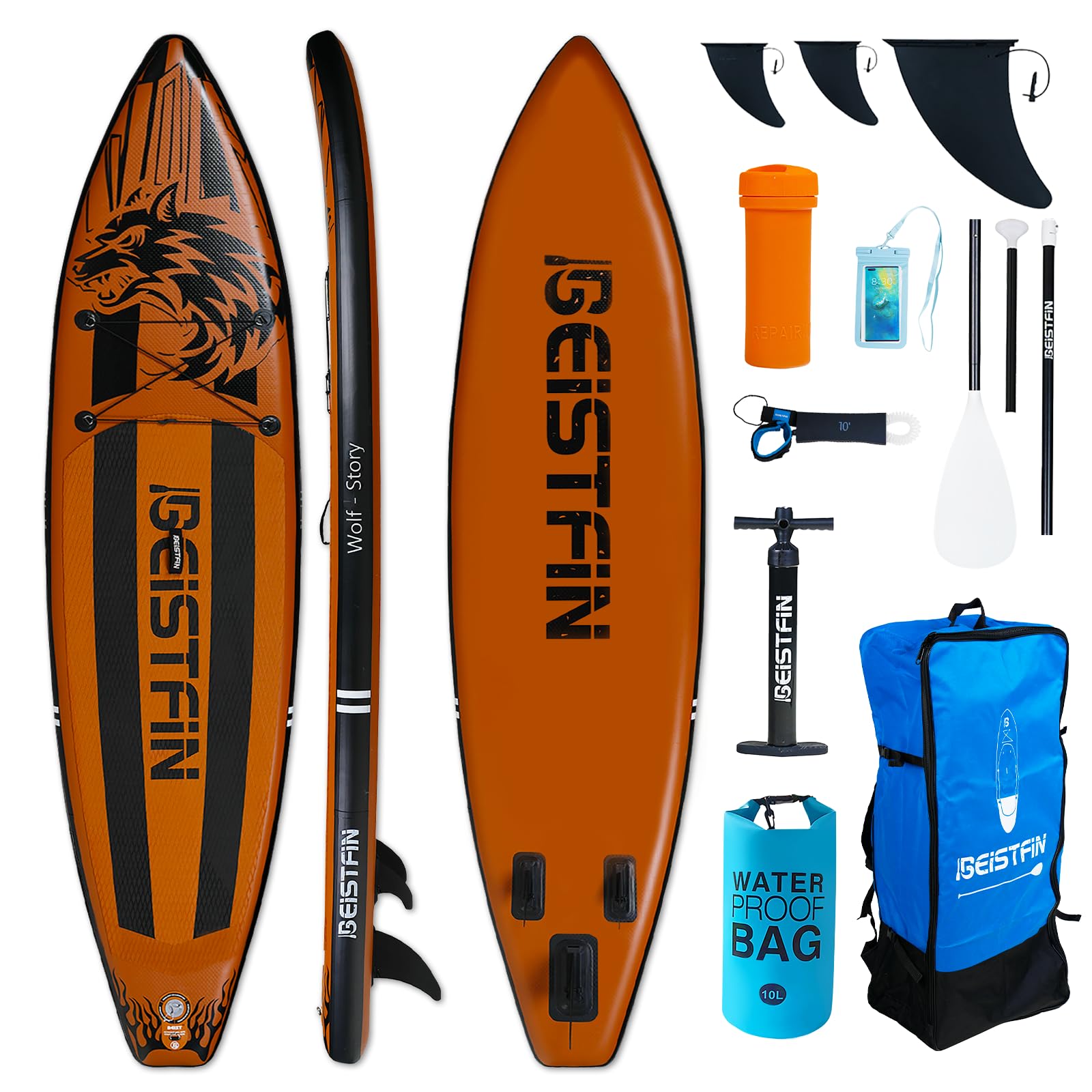 Inflatable Stand Up Paddle Boards with Premium SUP Accessories, 10'6"/11'6"*33"*6" Wide Stable Design, Anti-Slip EVA Deck, Puncture Resistant Inflatable Paddle Board for Adults
