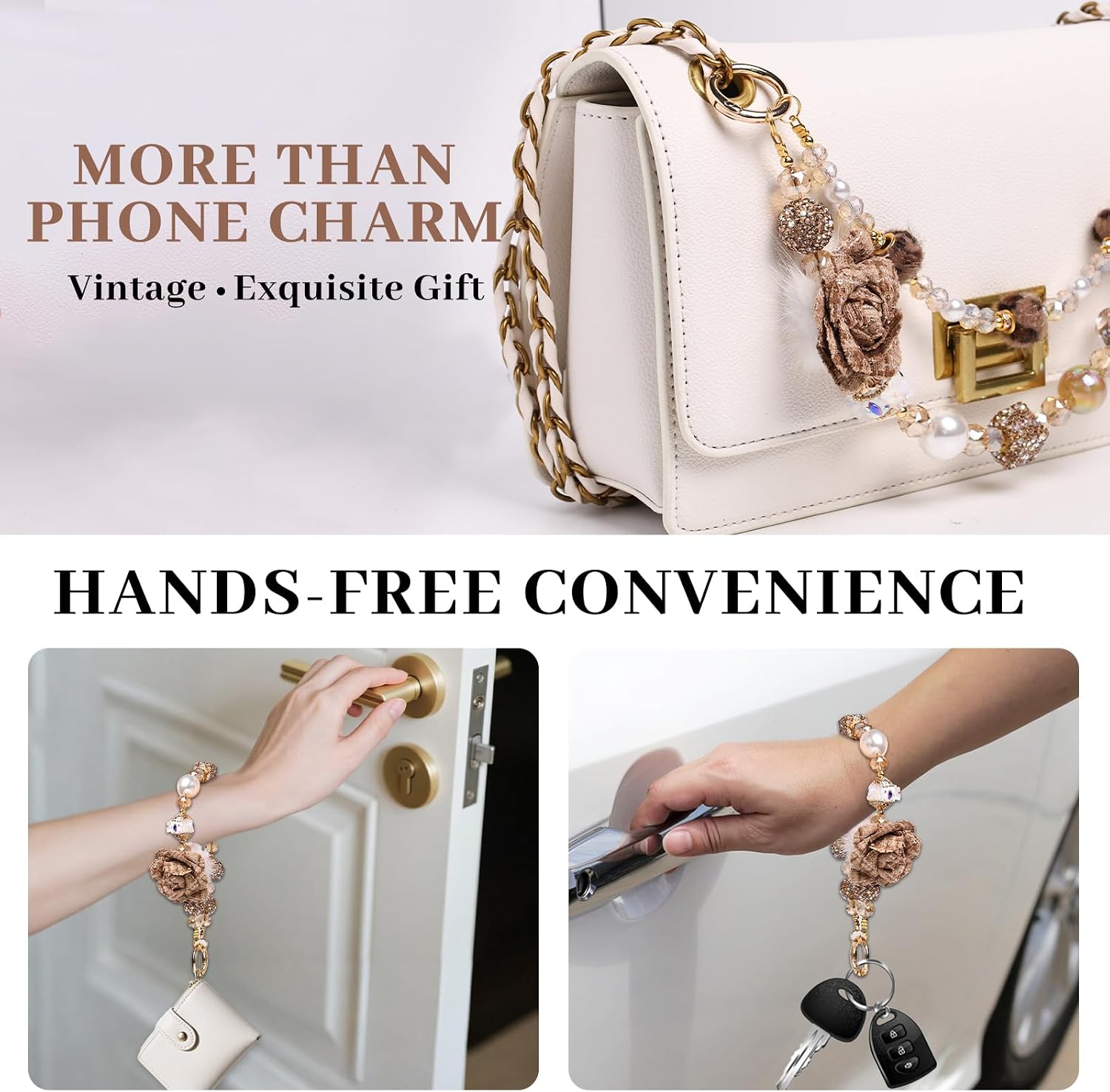 Butterfly Jeweled Phone Charms Strap Luxurious Phone Wrist Strap Vintage Cellphone Chain