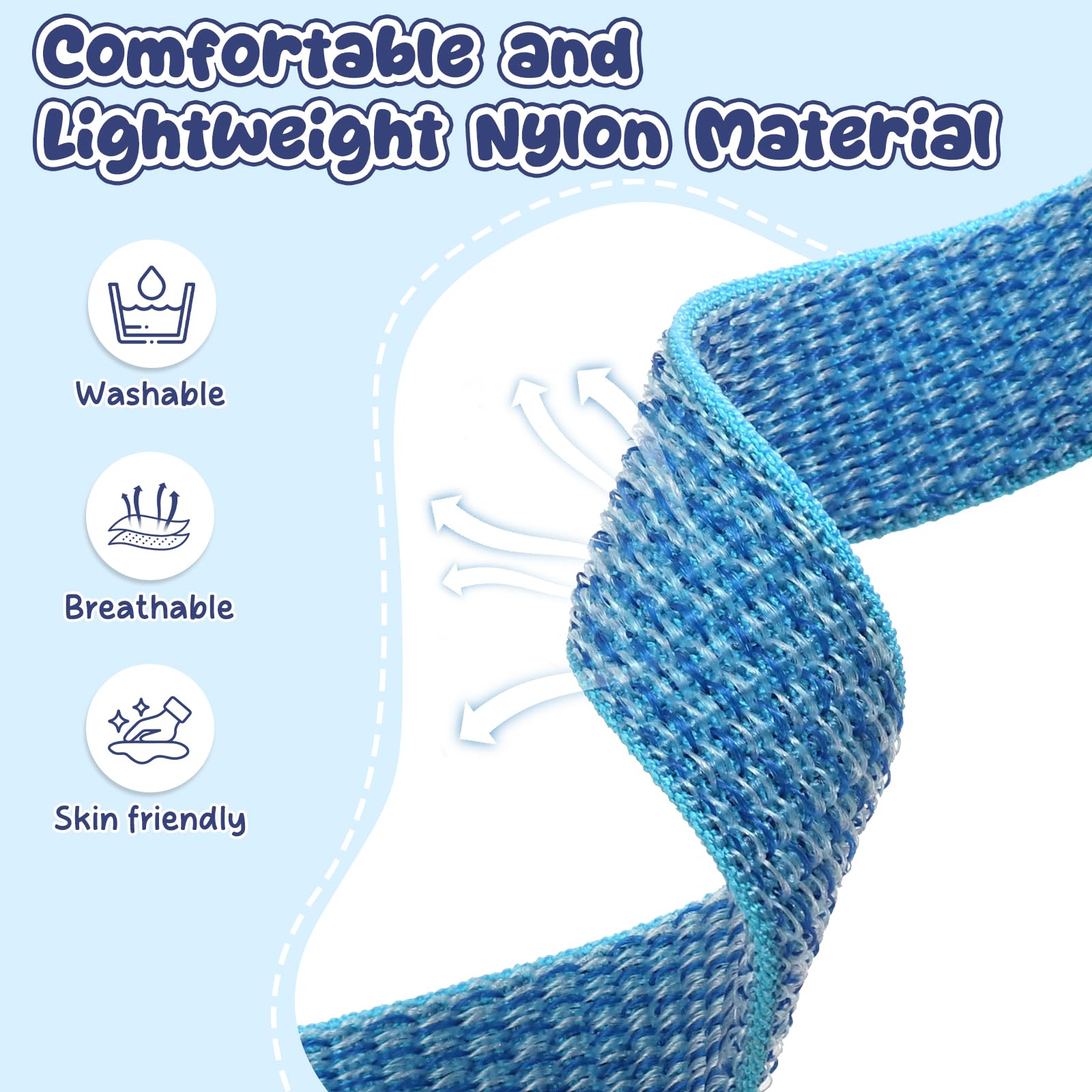 2 Piezas Pulseras de Nylon 16mm Compatibles con Xplora X5 Play/Kidzi/XGO 2/XGO 3, Adorno para Reloj Inteligente Infantil Cómodo Impermeable Ajustable Repuesto para Niñas Niños