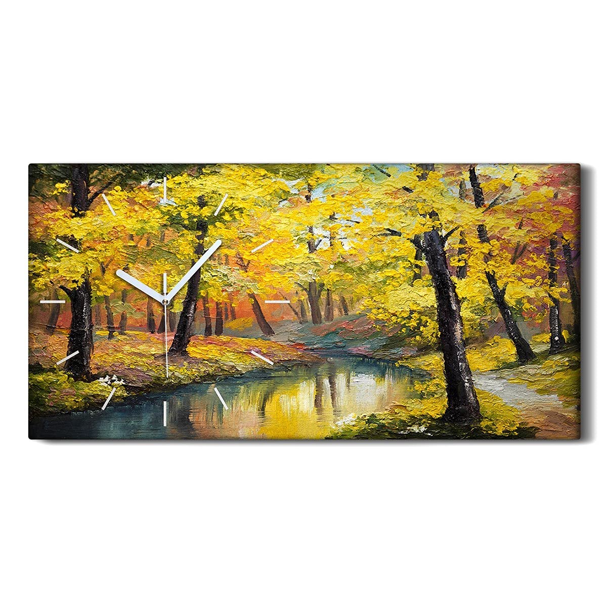 Horloge murale paysage automne pour une ambiance zen dans le salon