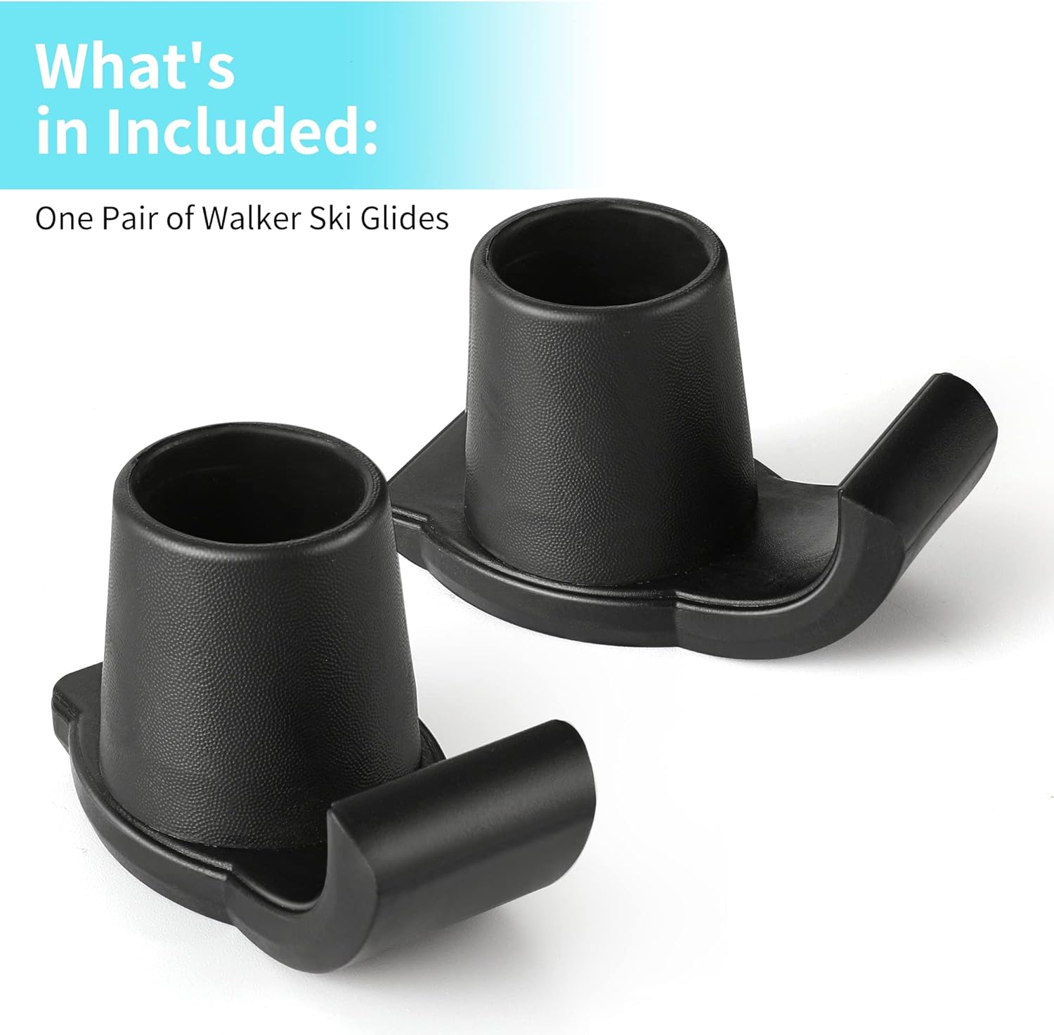 Walker SKi-Glides for 1 1/8 inch Tube, Universal Fit Walker Feet Glides, Heavy Duty Coaster Skis for Folding Walkers, Walker Accessories, One Pair, Black : Health & Household