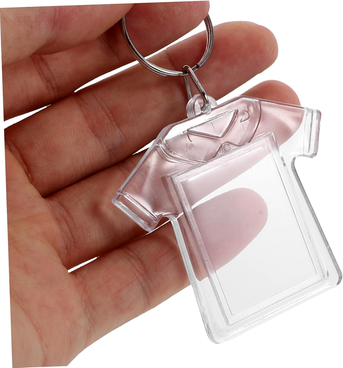 100Pcs Acrylic Blank Keychains Clear Photo Frame Key Ring for DIY Craft Lightweight Picture Holder Keychain Easy to Use for Personalization and Souvenirs