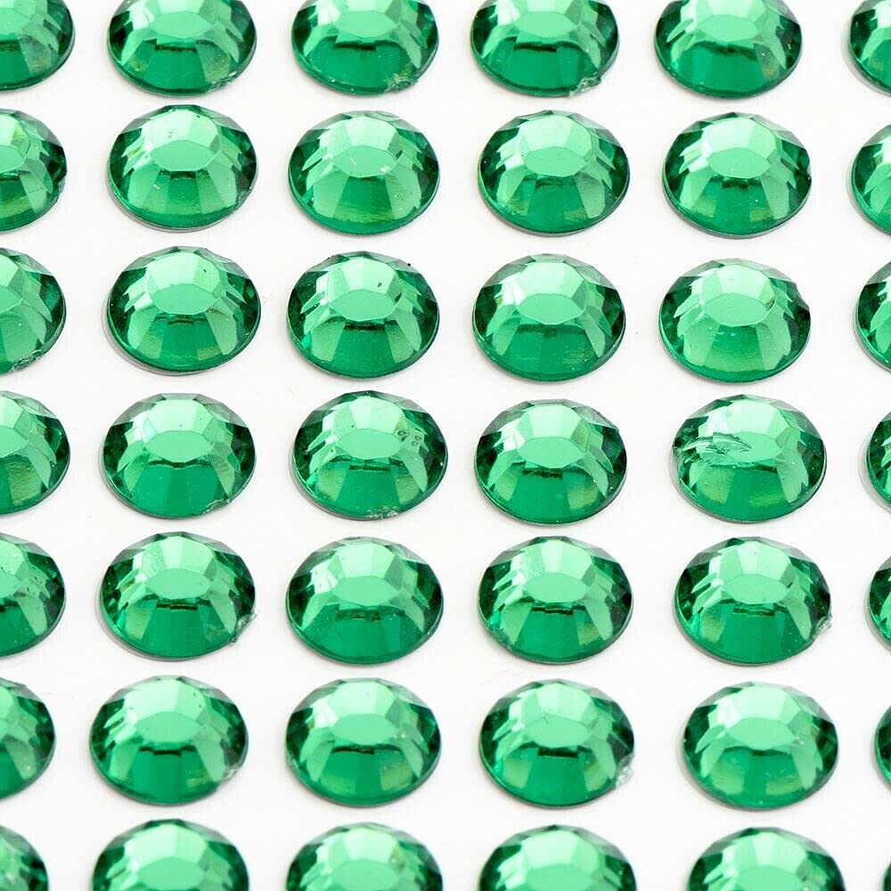 EliteKoopers 10mm Emerald Self Adhesive Stick On Diamante Gem Stickers For Art Craft (50 Pcs)