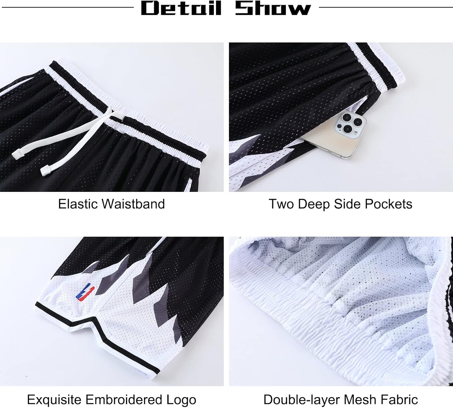 BOOMLEMON Men's Basketball Shorts Gym Training Workout Athletic Shorts Mesh Graphic Print Running Short Pants - Image 7