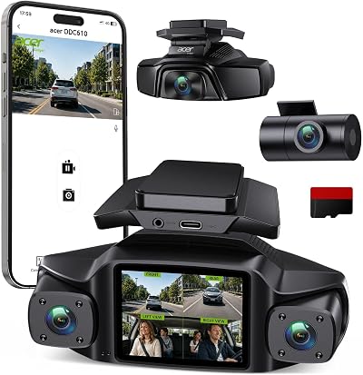 4 Channel Dash Cam, 2.5K Front & 1080P Front Rear Side Cameras*3,WiFi