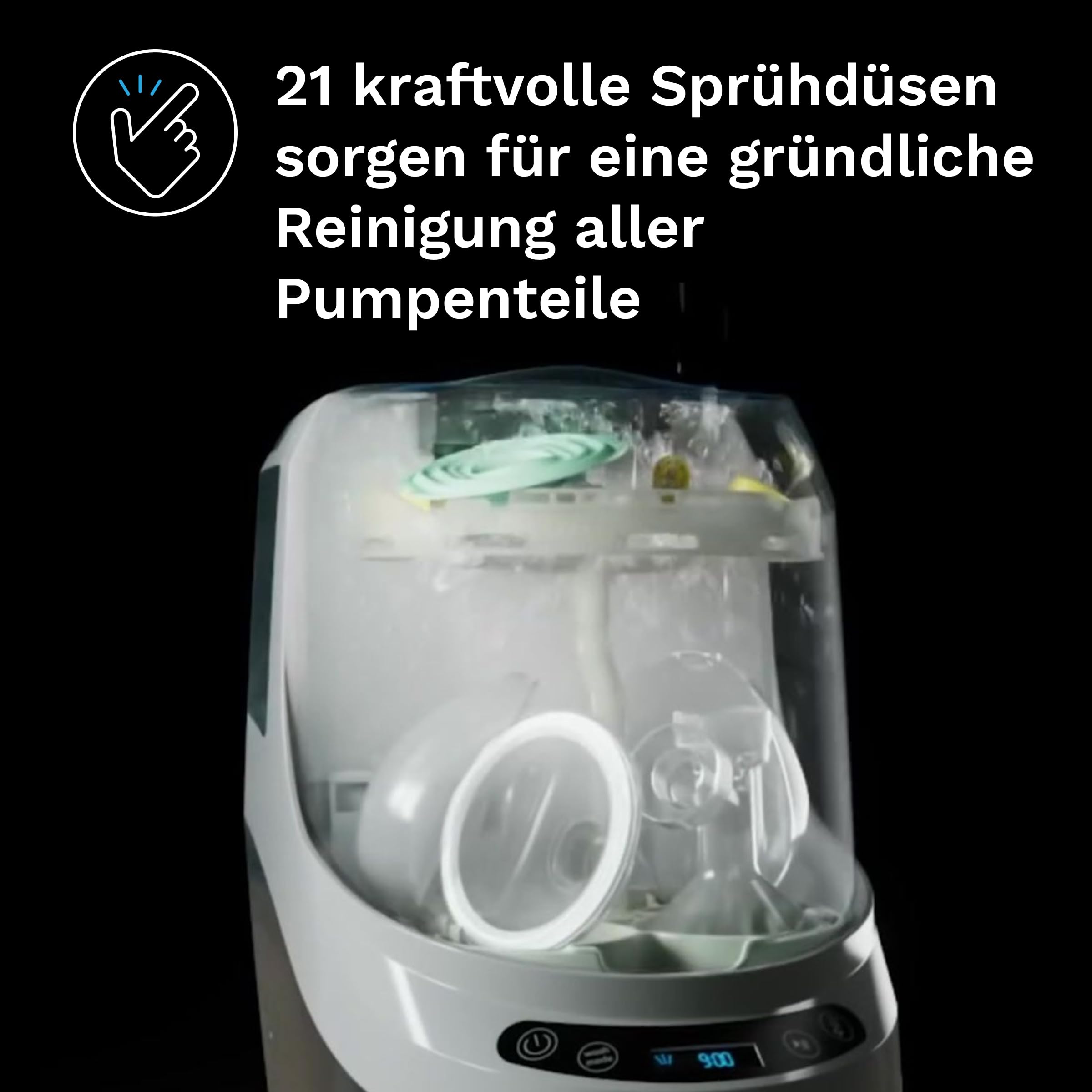 Babyflaschenreiniger Baby Brezza Bottle Washer Pro – Wäscht, sterilisiert und trocknet Babyflaschen & Milchpumpenteile automatisch – Mit HEPA-Filter, 20 Sprühdüsen und 6 Programmen