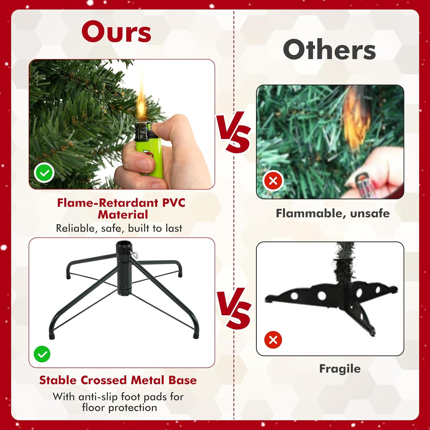 Goplus 7 FT Pre-Lit Artificial Christmas Tree, Remote Control Xmas Tree with 1000 Warm White LED Lights, 3 Modes, Timer, Hinges, 1098 Branch Tips, Foldable Metal Stand, Home Office Holiday Decoration
