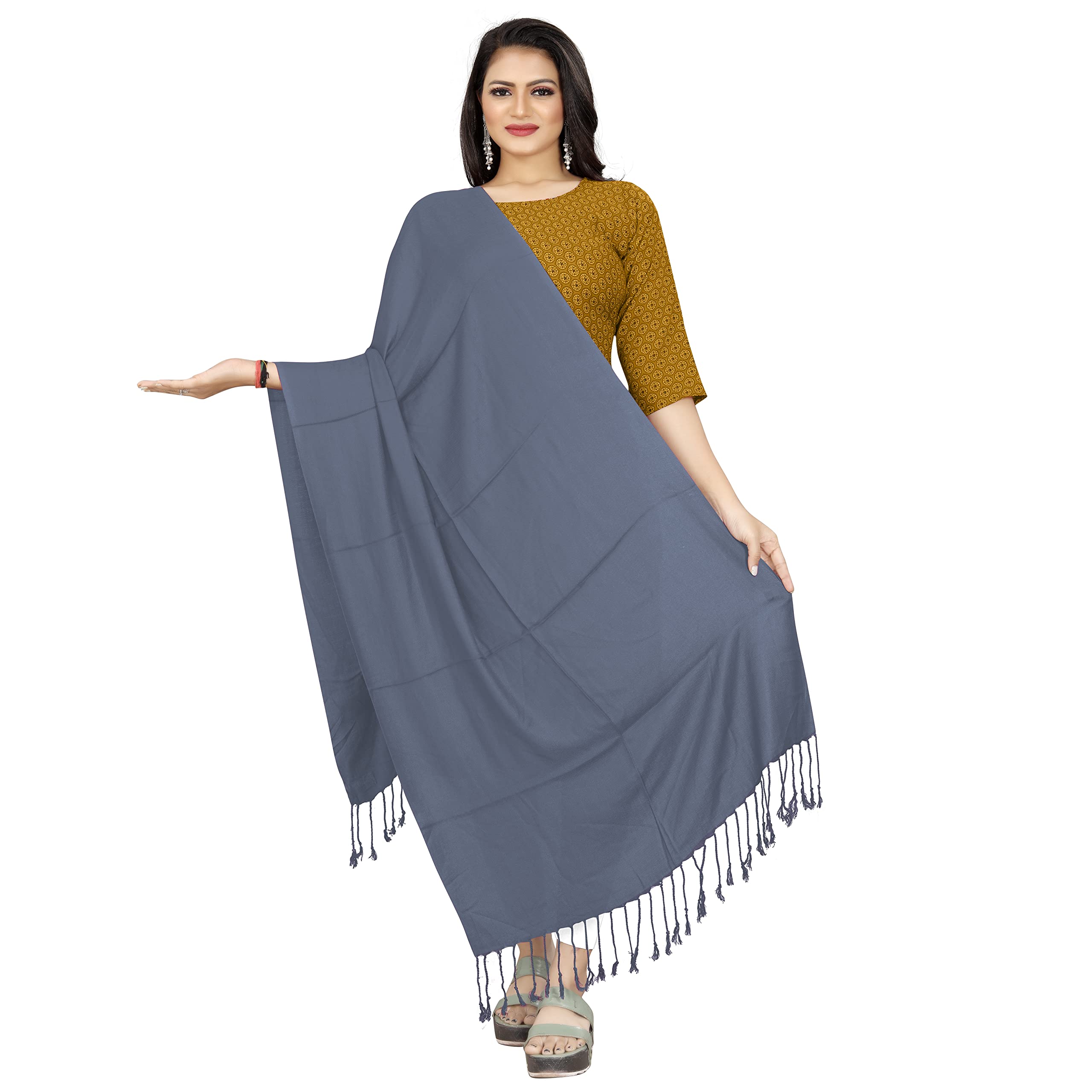 ebadat Dupatta for Women | Universal Size Scarf for Women | Stylish Chunni | Soft & Skin-Friendly Stole/Cotton Dupatta for Girls with Tassel Work | Comfortable for All Seasons-picture-10