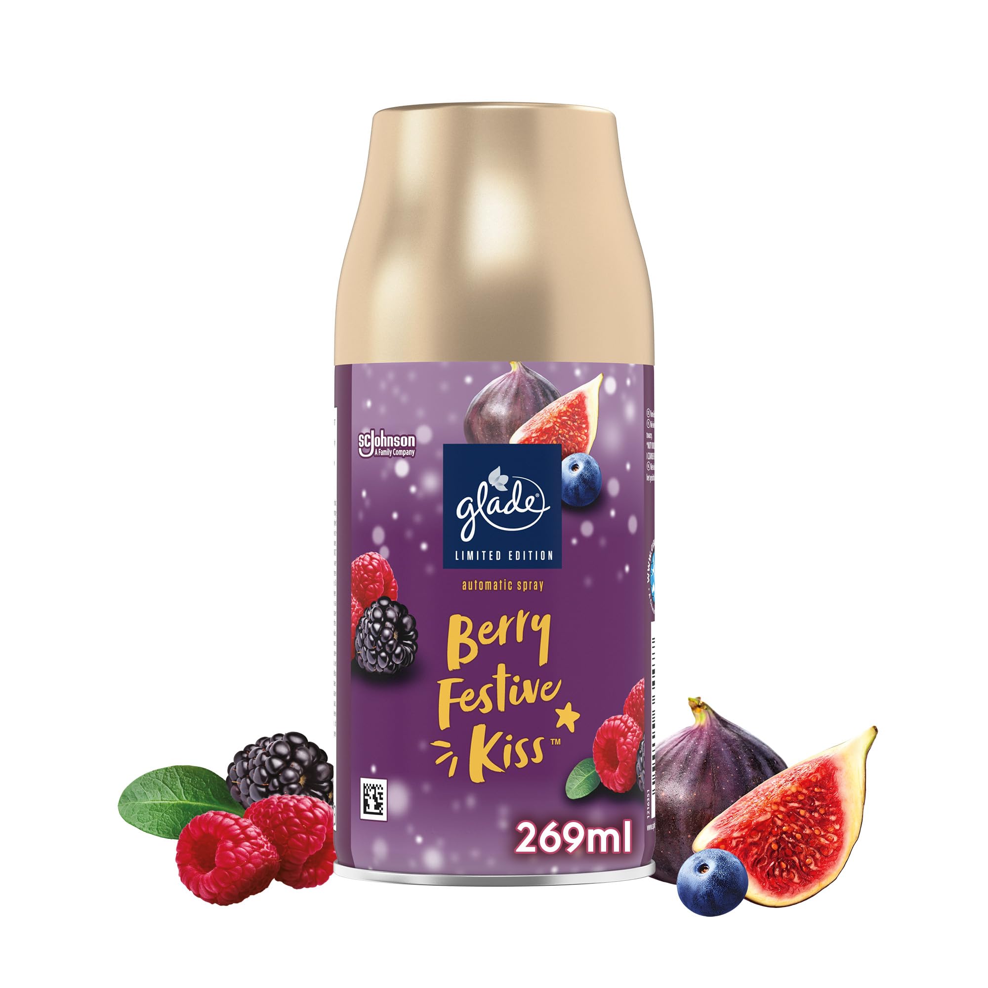 Glade Automatic Air Freshener Refills, Room Spray & Odour Eliminator for Home, Long-lasting Fragrance Infused with Essential Oils, Berry Festive Kiss, 269ml