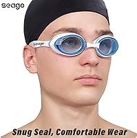 Vista 2 de Seago 2 Pack Swimming Goggles Anti-fog Anti-UV Silicone Swim Goggles Adult Women Men