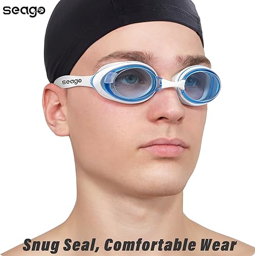 Miniatura 2 de Seago 2 Pack Swimming Goggles Anti-fog Anti-UV Silicone Swim Goggles Adult Women Men