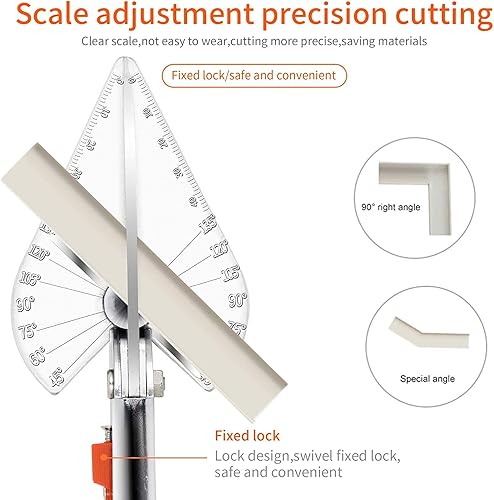 Miniatura 23 de Herramientas manuales de cortador de corte de inglete de ángulo múltiple, tijeras de ángulo ajustable de 0-135 grados, tijeras de ajuste herramienta
