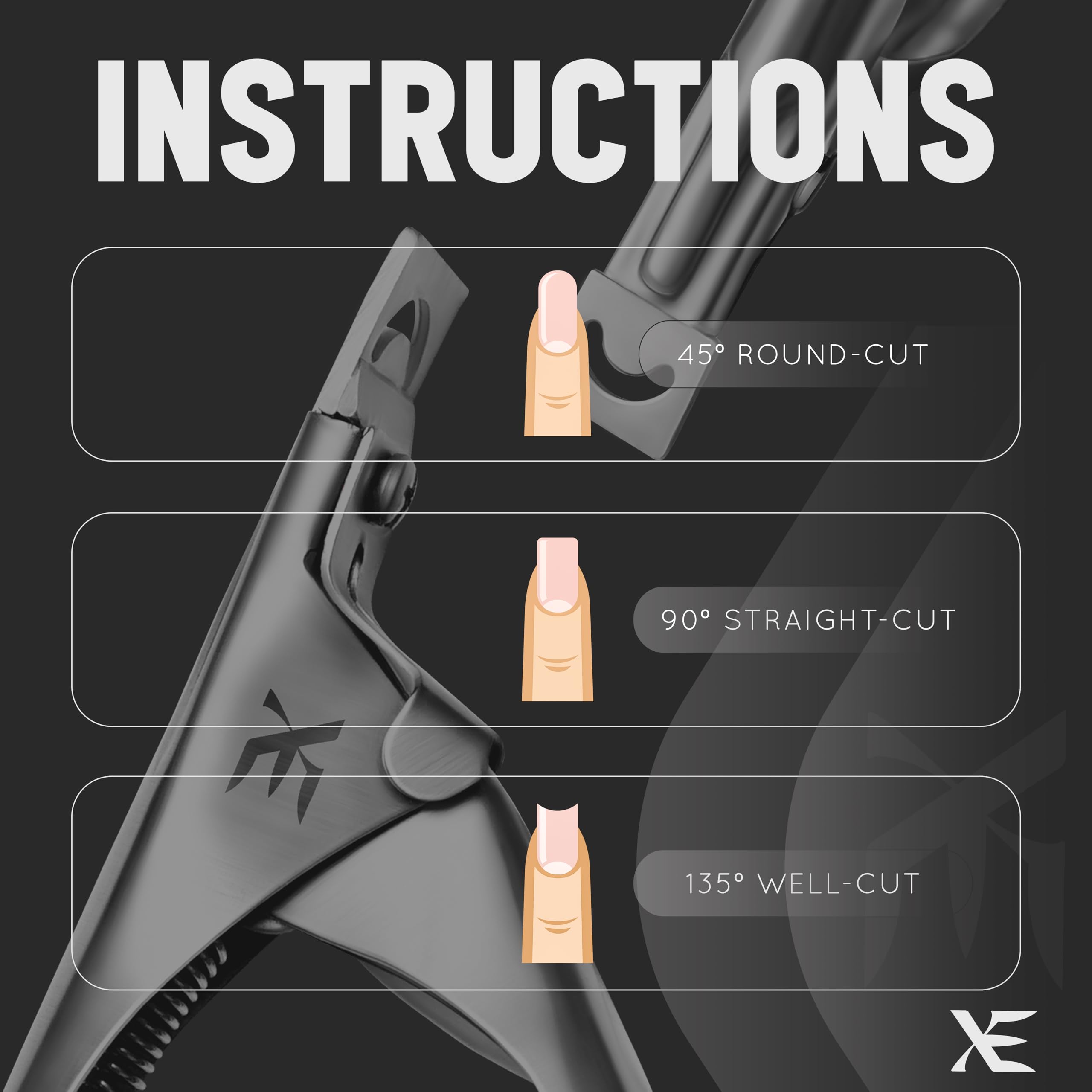 XE - Tagliaunghia professionale in acciaio inossidabile, usa e getta con lima, manicure pedicure, acrilico, gel