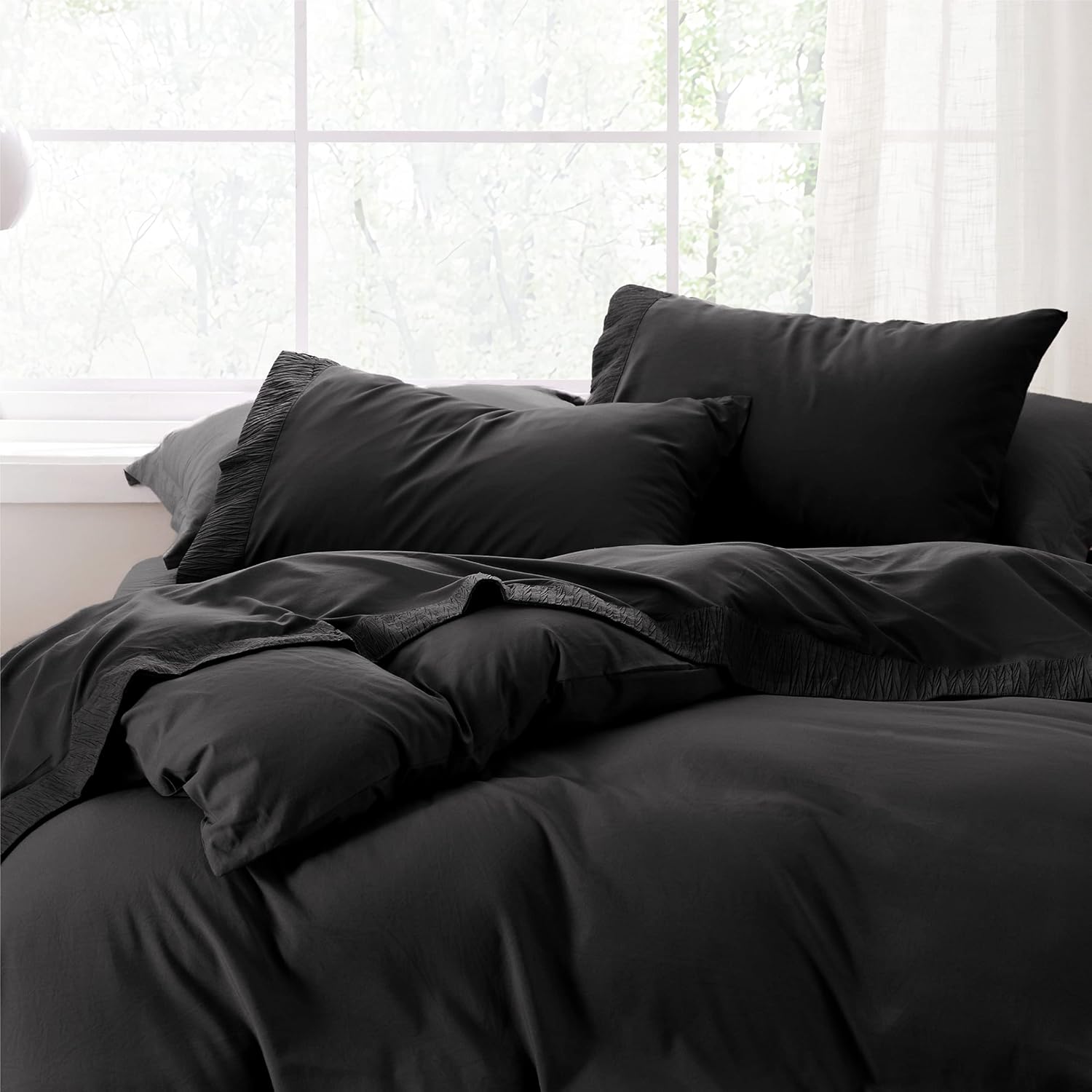 Bedsure King Comforter Duvet Insert Bundle King Size Sheets Black