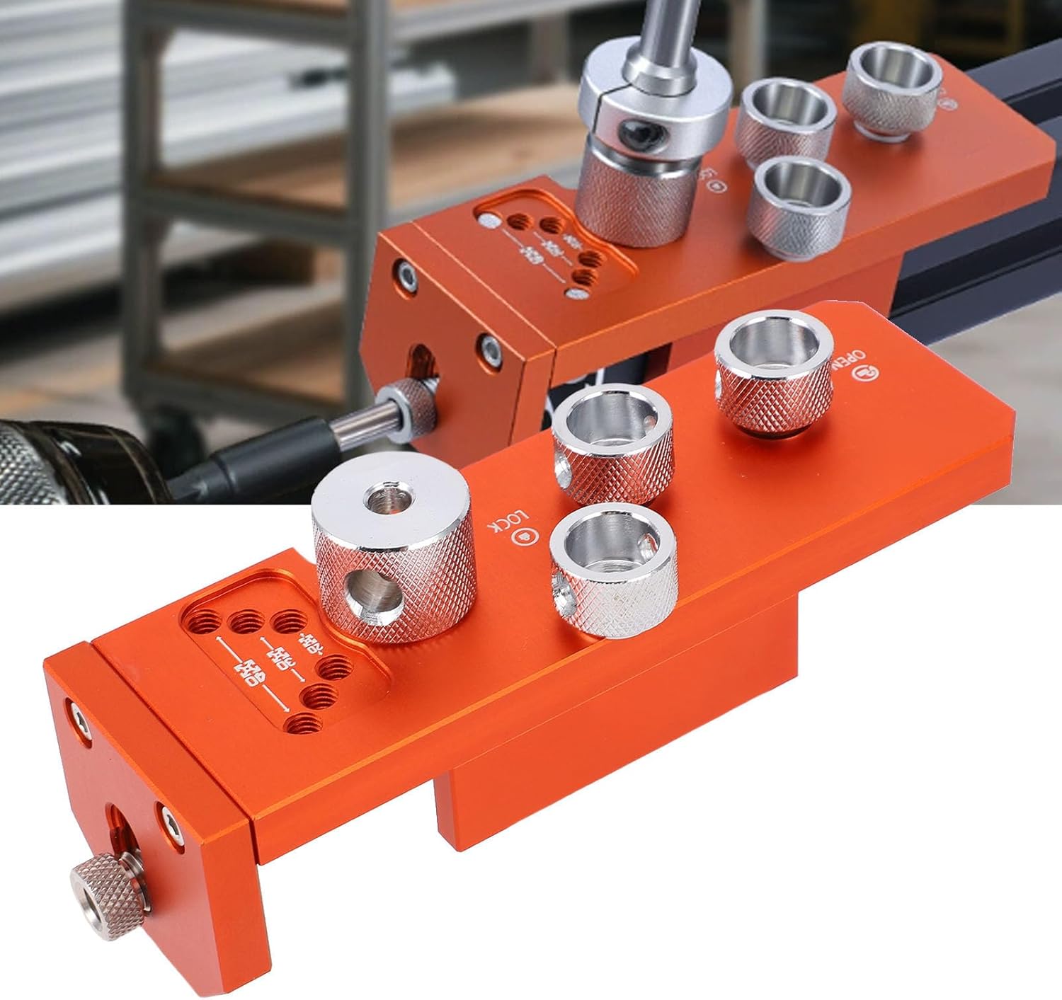 Garosa Aluminum Profile Drill, Aluminum Alloy Drill Jig with Precise Hole Alignment for 20 30 40 Series Profiles, Simplified Tapping Process for M5 M6 M8 Threads