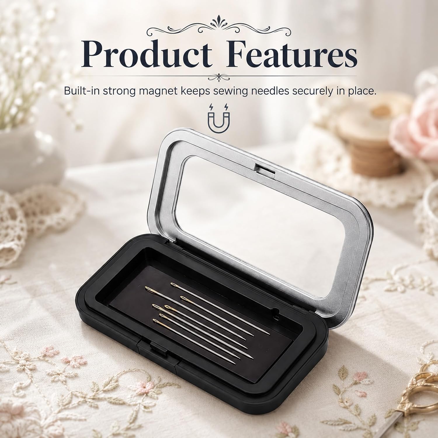 Magnetic Needle Holder Case, 2 PCS Sewing Needle Case