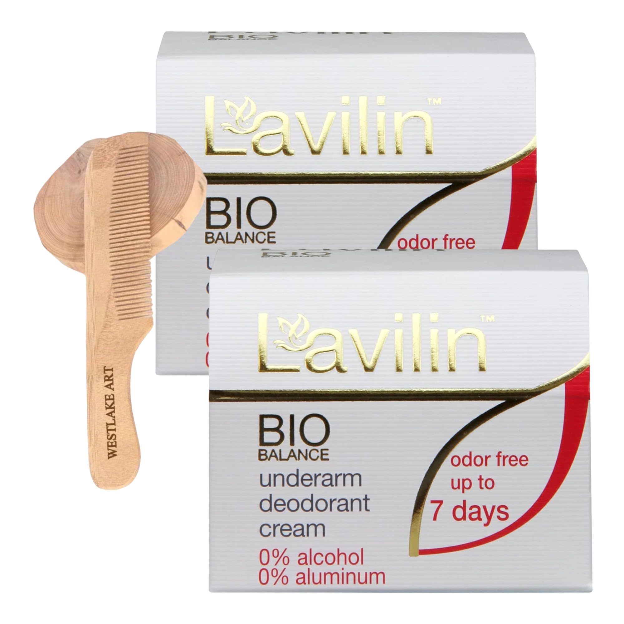 Cream Deodorant, 0.44oz Deodorant Lotion For Sensitive Skin, Long-Lasting 72-Hour Odor Protection, Aluminum-Free Deodorant Cream With Natural Ingredients, With Wooden Comb [Pack Of 2]