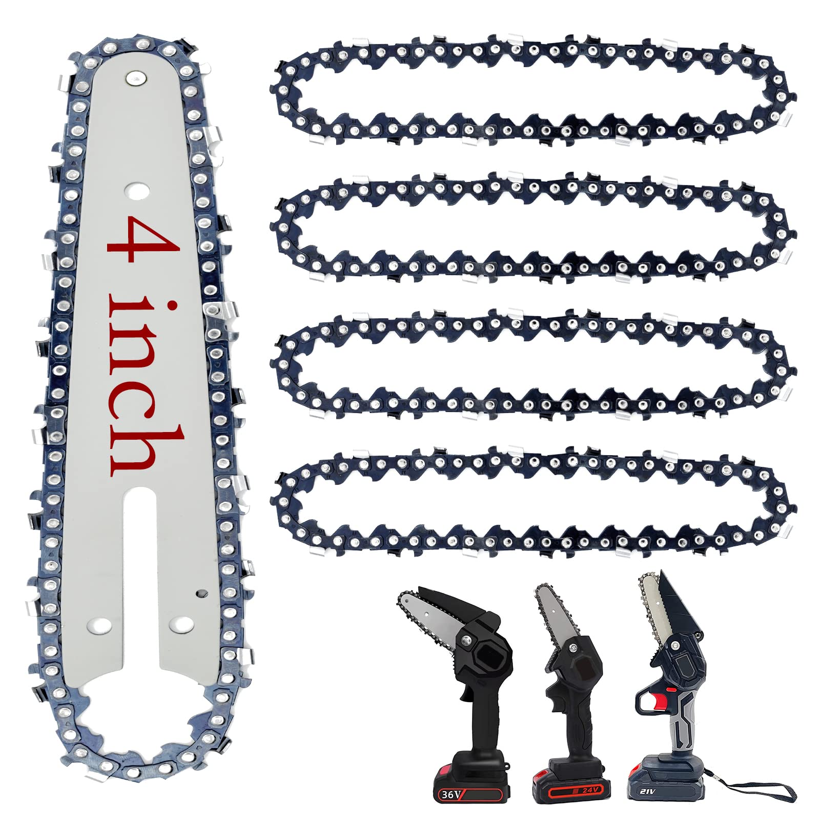 Buy [4 Pieces] 4 Inch Mini Chainsaw Chain, 4 Inch Replacement Chains