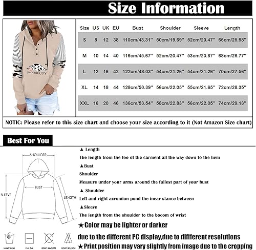 Miniatura 5 de RMXEi - Sudaderas de otoño para mujer 2022, moda casual 2022 con estampado de rayas de vacas y manga larga con capucha