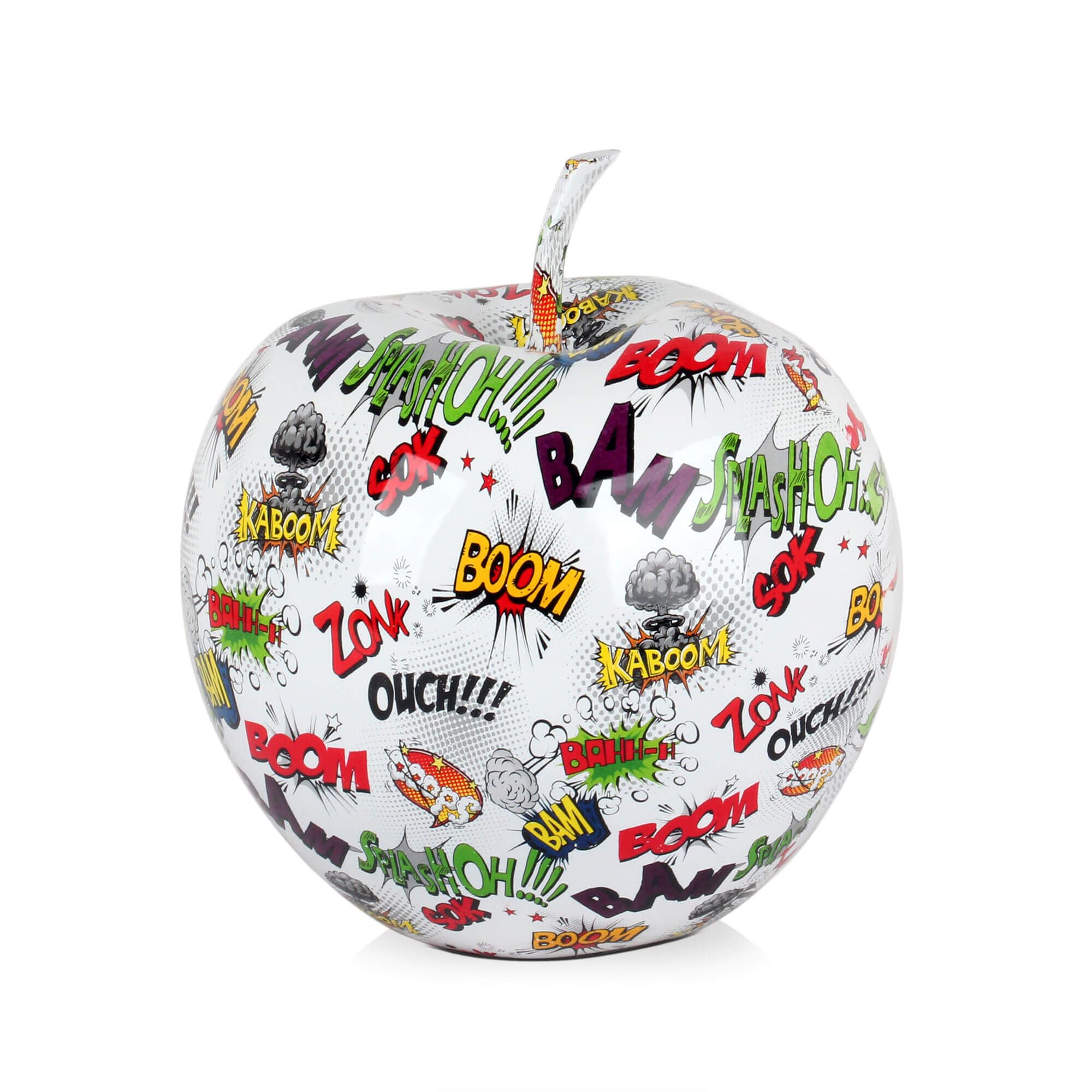 Figurine De Pomme Graffiti En Résine - Sculpture Moderne Pour Décorer Bureau, Salon Ou Chambre