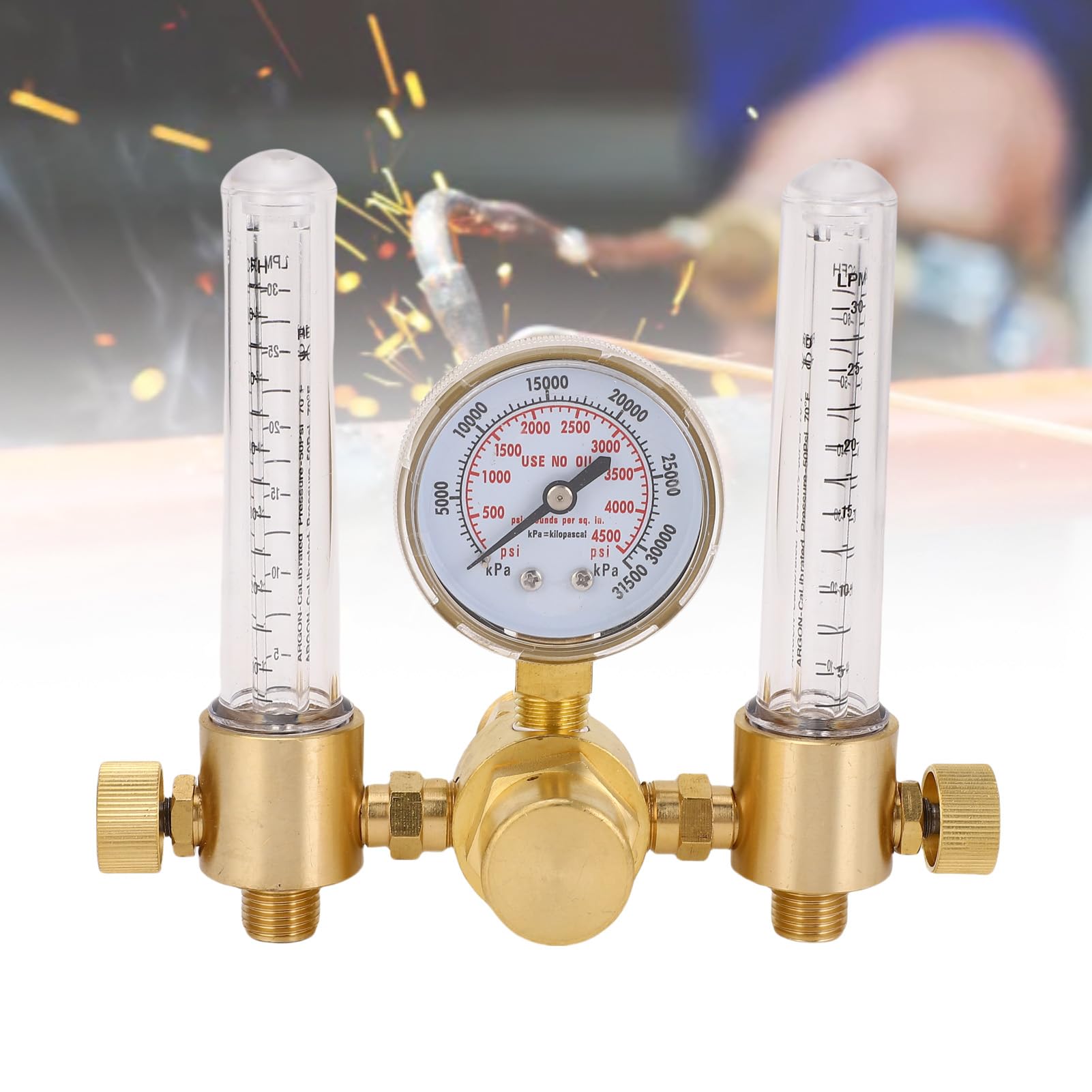 Generic Przepływomierz Argonowy z Podwójnym Wyjściem Niezawodny Regulator Gazu z Mosiądzu do Precyzyjnych zastosowań MIG TIG 0-60CFH 0-4500PSI
