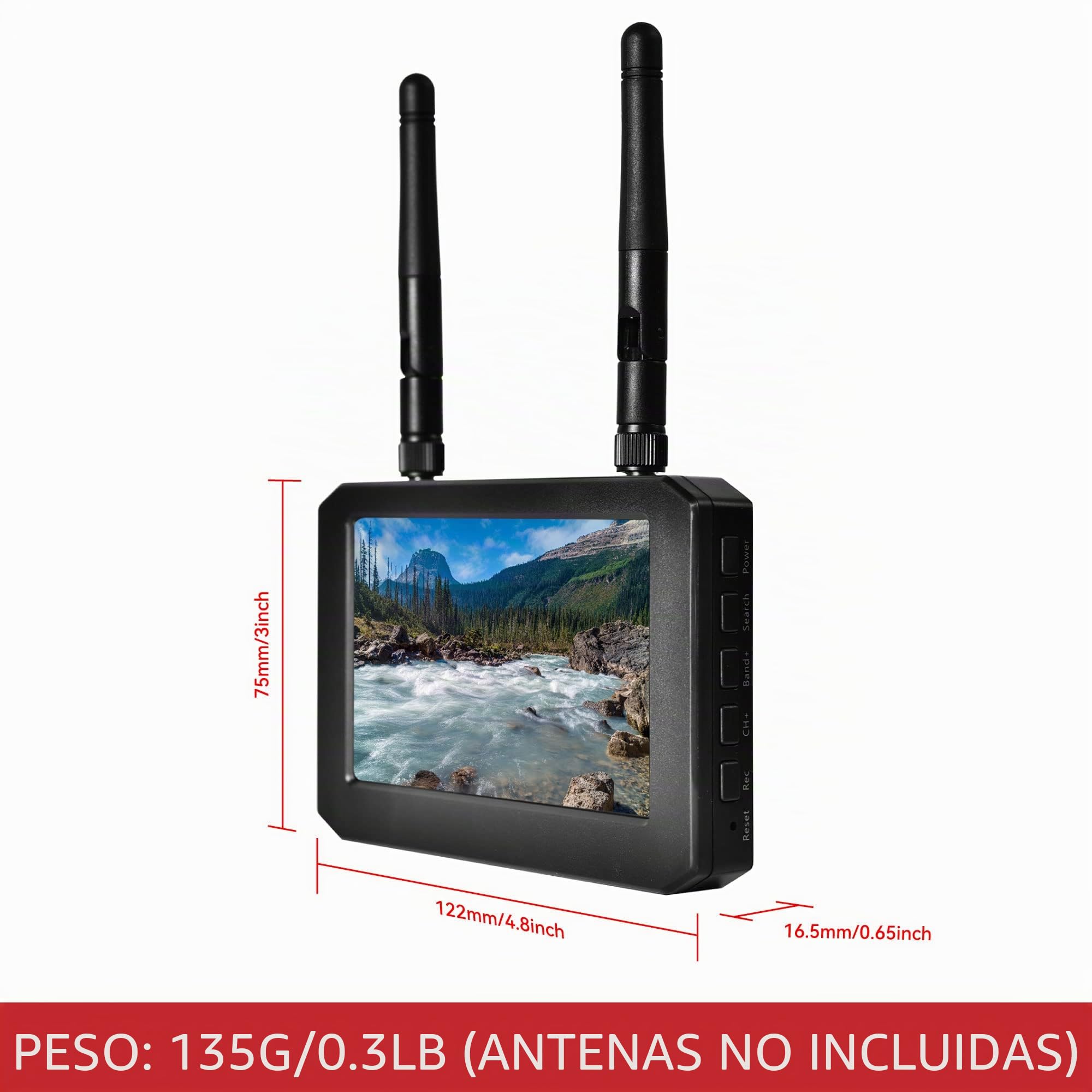 Pantalla FPV 5.8GHz 4.3" con receptor DVR 40CH, pantalla IPS, batería incorporada para drone RC Hobby FPV, coche, gafas