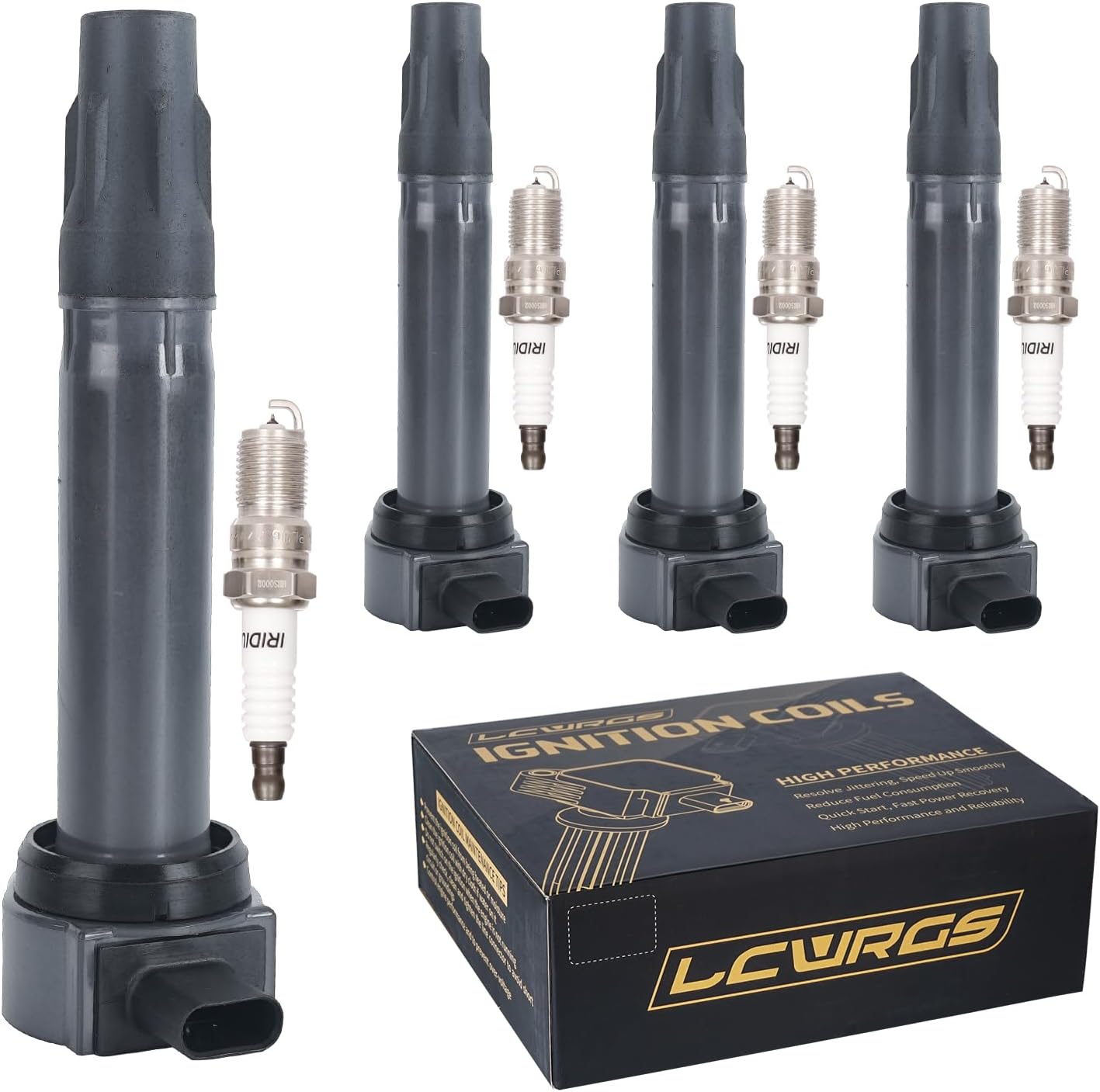 Set of 4 Ignition Coil Pack & Spark Plugs for Jeep Patriot Compass Dodge Avenger Journey Chrysler 200 Sebring 2007 2008 2009 2010 2011 2012 2013 2014 2015 2016 Coils UF557 with 7098 Plugs 2.4 2.0 L4