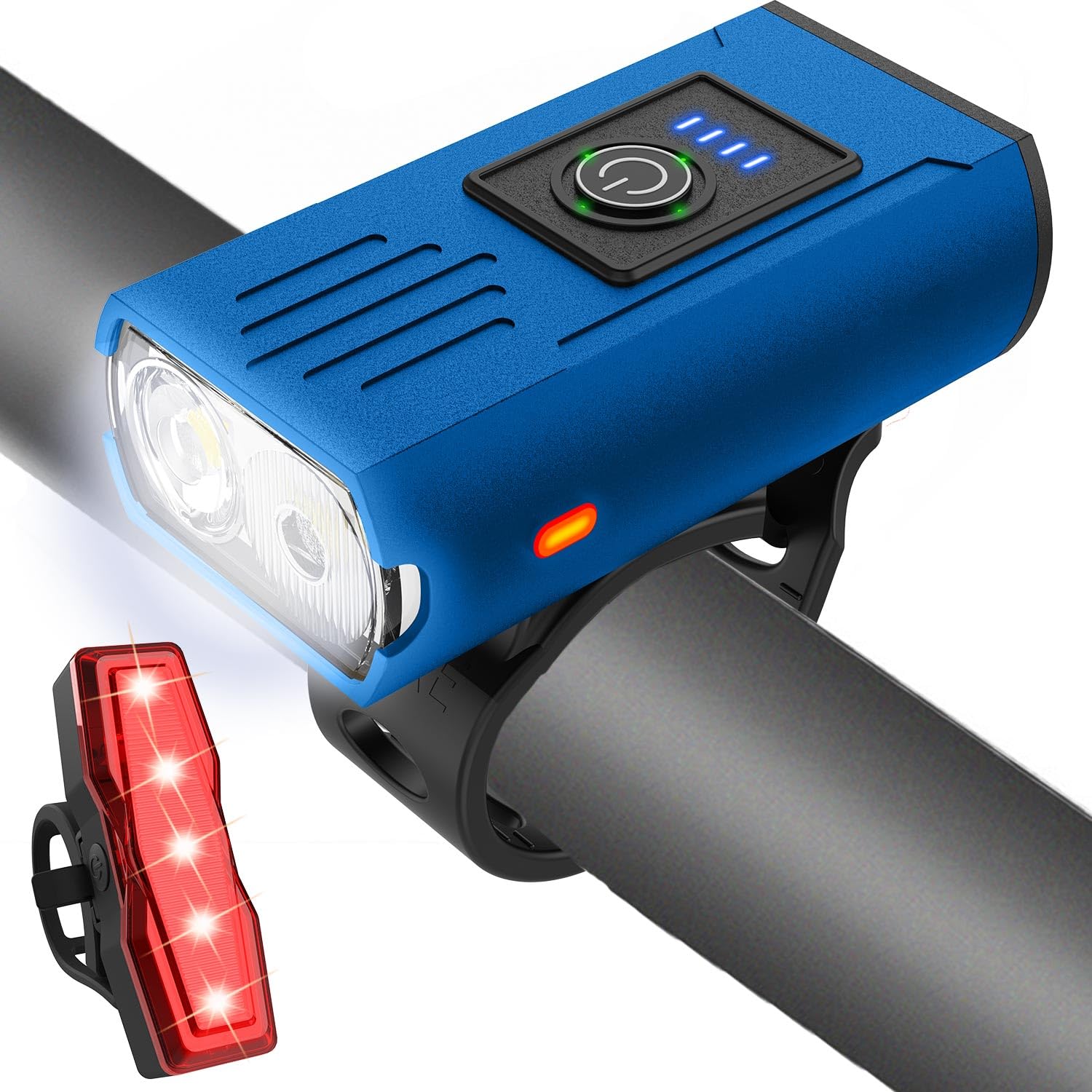 Bike Lights Front and Back, 2025 Upgrade Super Bright Bicycle Lights IPX4 Waterproof Cycle Lights, Durable Bike Light Easy To Install USB Rechargeable Mountain Bike Lights For Riding (Z03A-blue)
